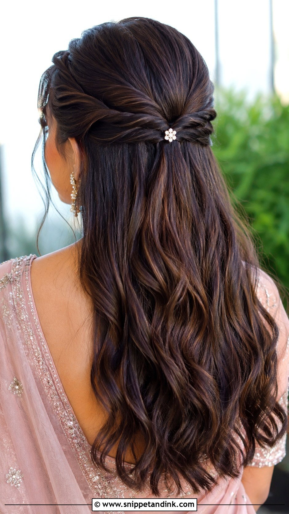 Twisted Half Up - Snippet and Ink - 25 Indian Wedding Guest Hairstyles