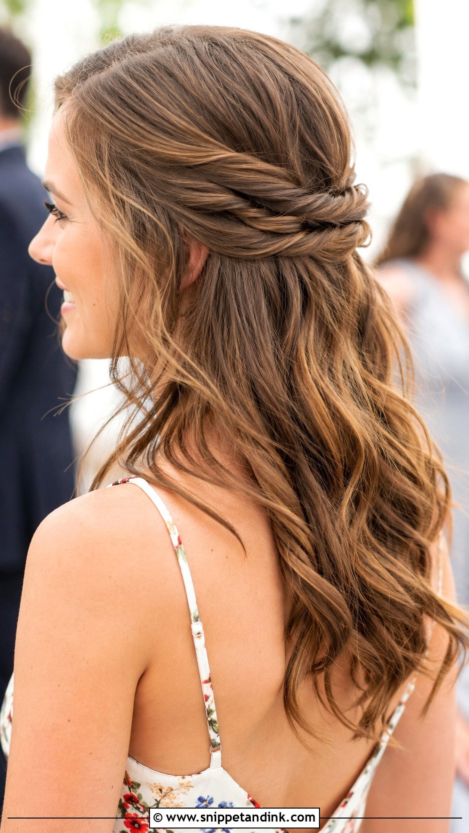 Twisted Half Up - Snippet and Ink - 30 Simple Wedding Guest Hair Ideas