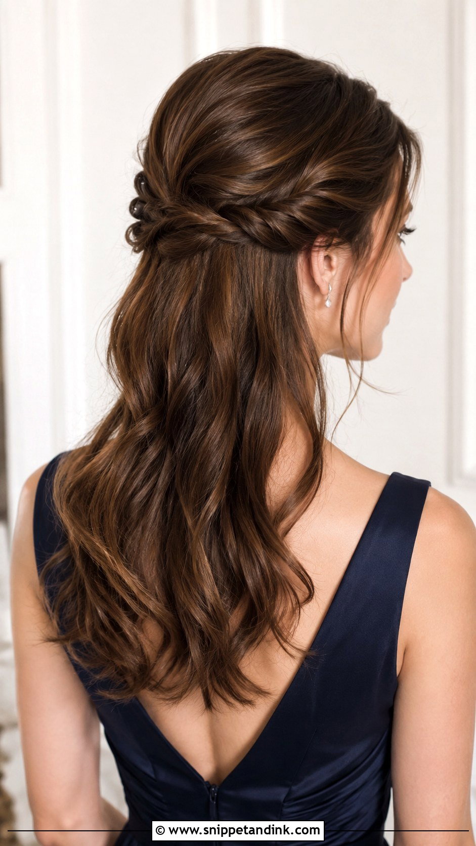 Twisted Half Up - Snippet and Ink - 35 Wedding Guest Hair Ideas