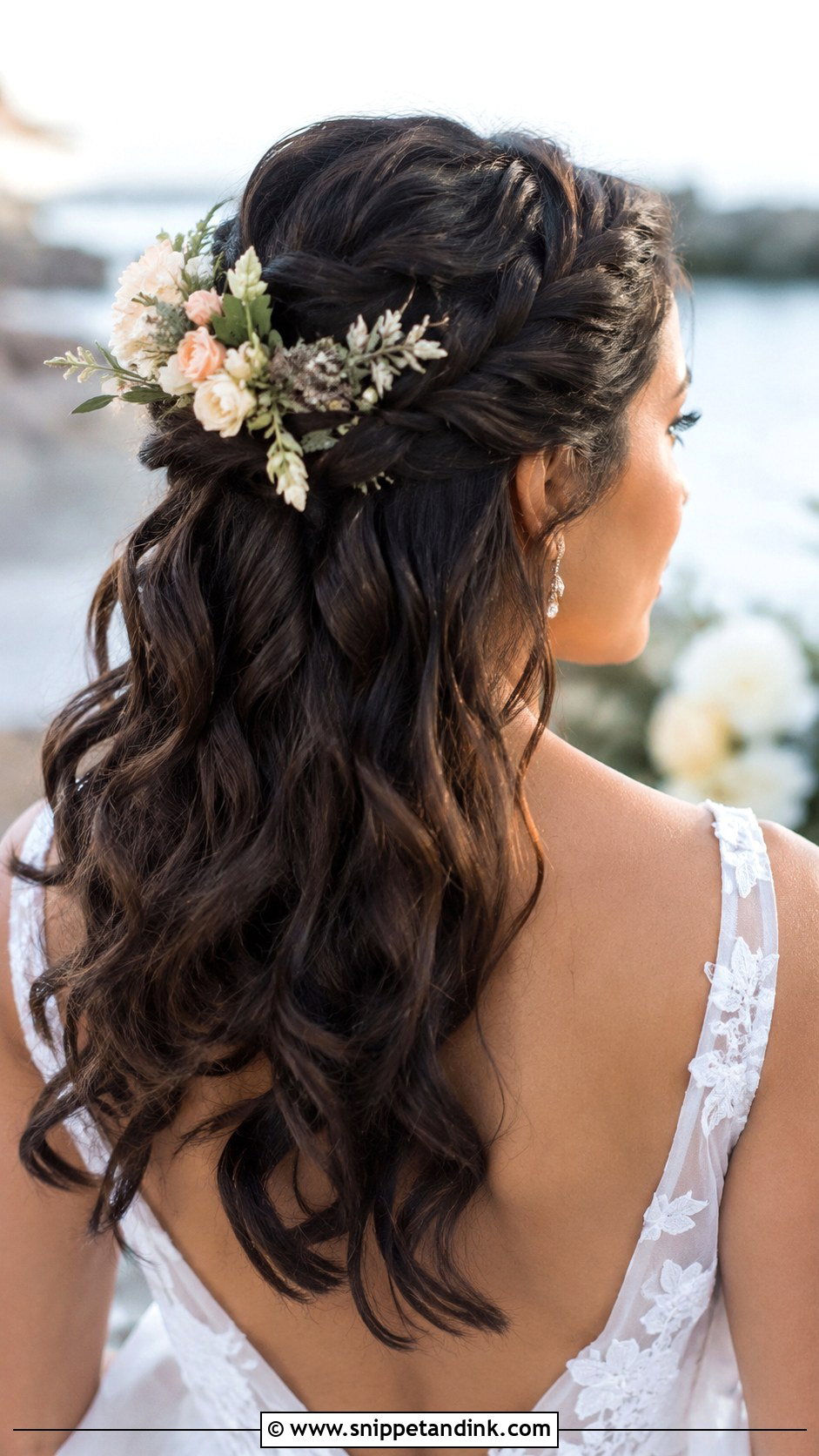 Twisted Half Up Boho Style - Snippet and Ink - 20 Wedding Day Hair Down Ideas