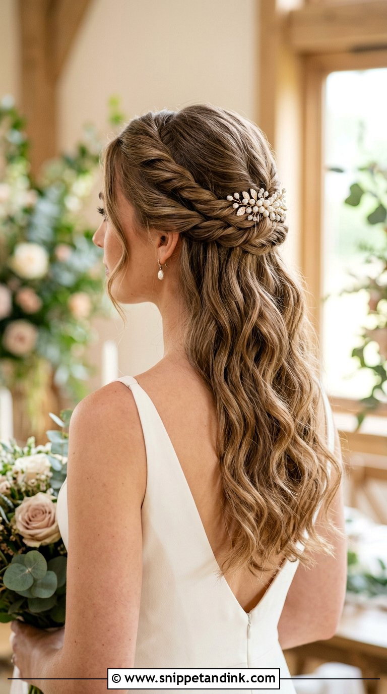 Twisted Half Up Braid Wedding Hair - Snippet and Ink - 20 Braided Half-Up Half-Down Wedding Hair Ideas
