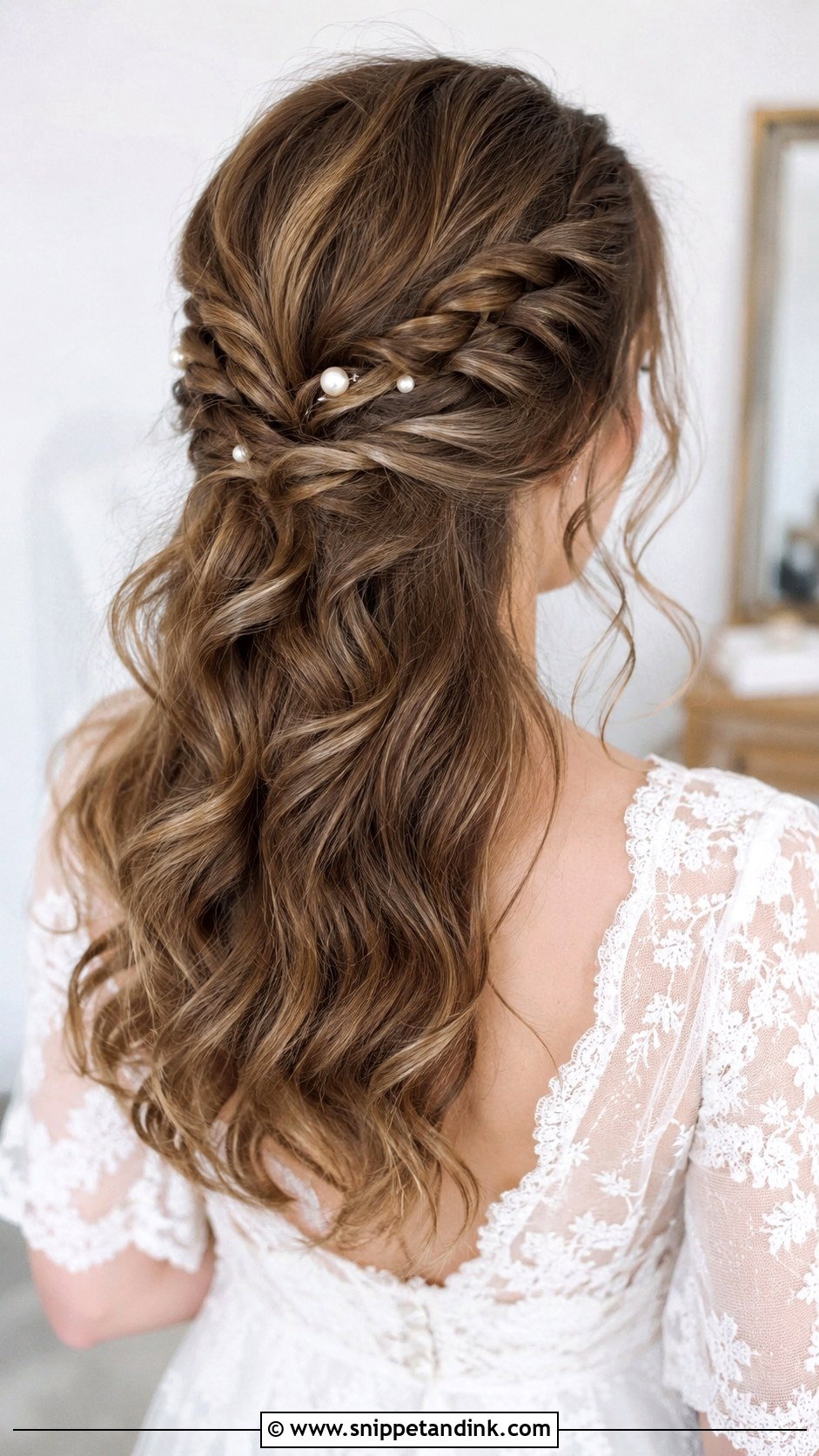 Twisted Half Up Braid for Brides - Snippet and Ink - 25 Half-Up Half-Down Wedding Hair Braid Ideas