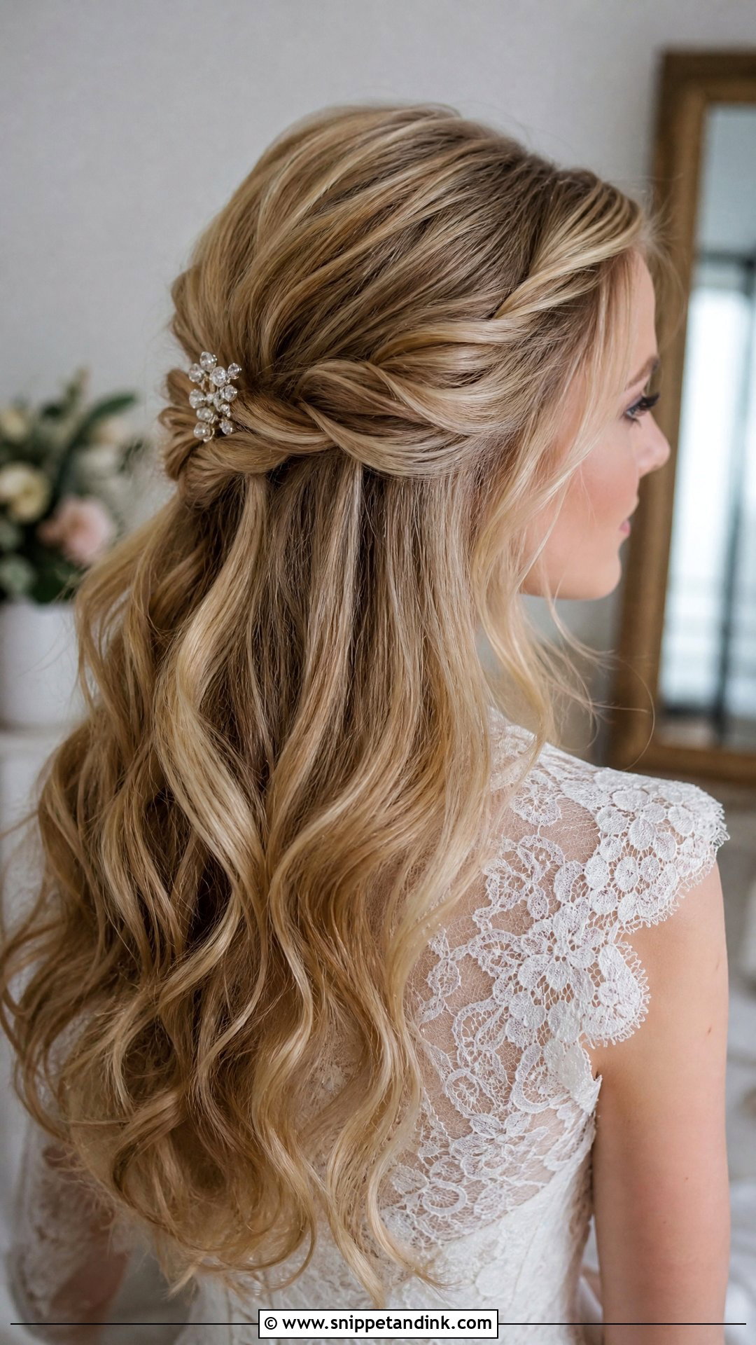 Twisted Half Up Bridal Hair - Snippet and Ink - 20 Soft Bridal Hair Ideas