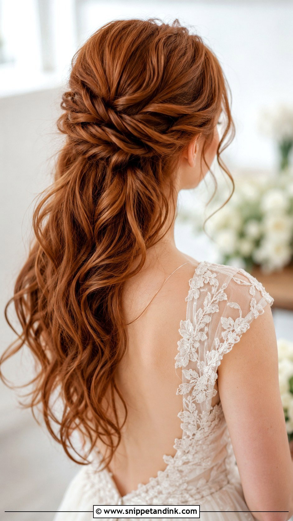 Twisted Half Up Bridal Hair - Snippet and Ink - 25 Bride Hair Styles