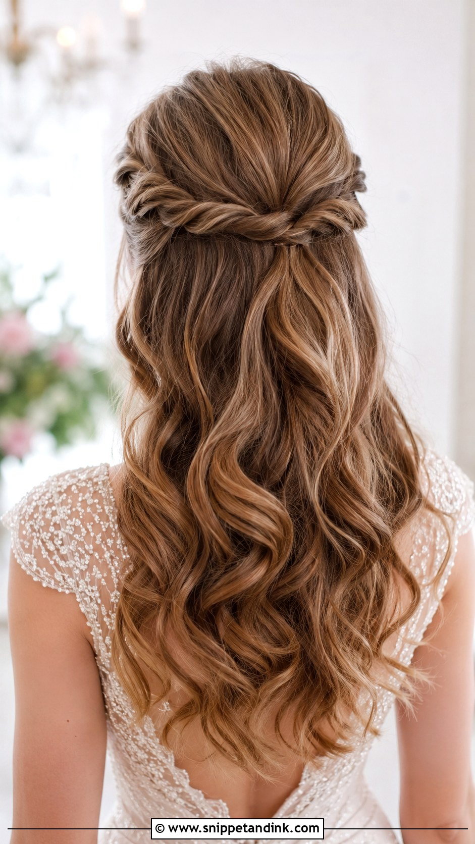 Twisted Half Up Bridal Hair - Snippet and Ink - 35 Half-Up Bridal Hair Ideas