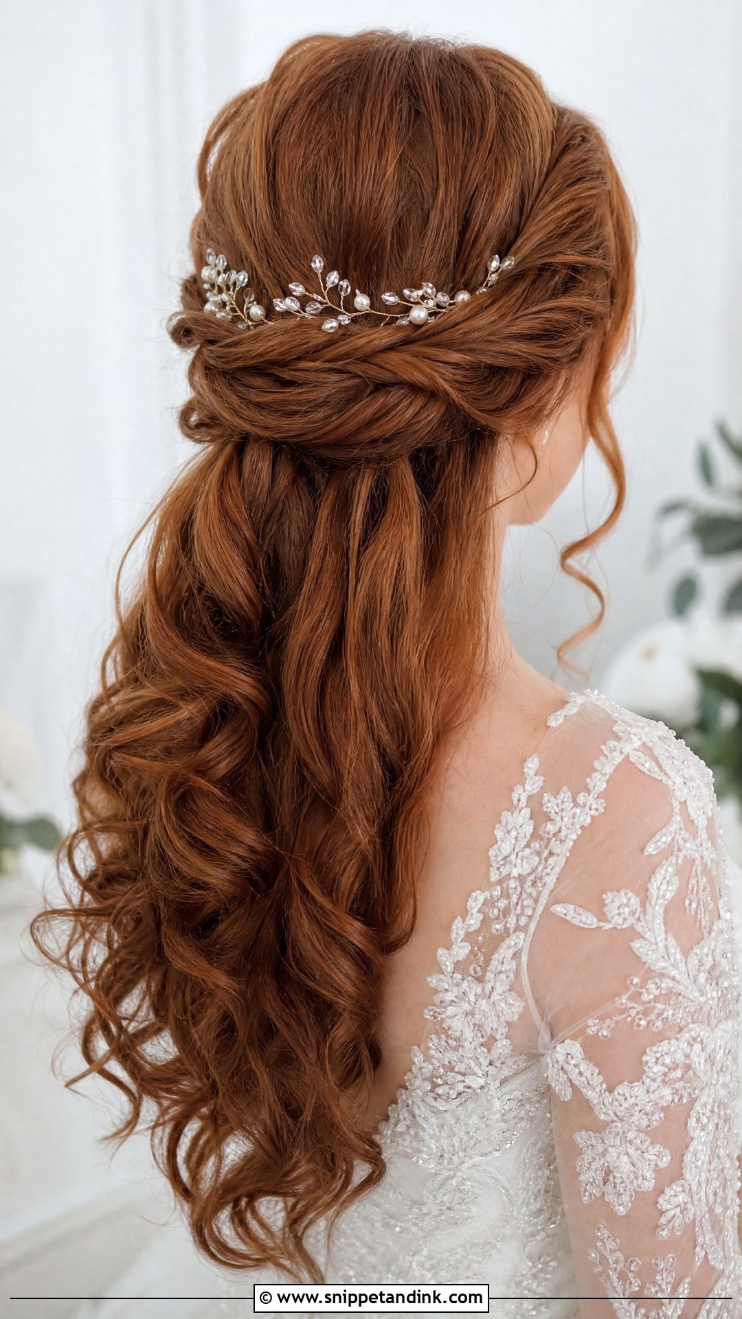 Twisted Half Up Bridal Hairstyle - Snippet and Ink - 20 Trendy Wedding Hairstyles