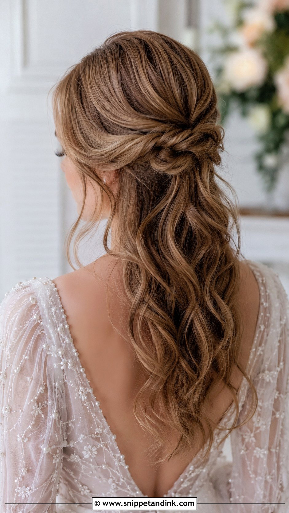 Twisted Half Up Bridal Hairstyle - Snippet and Ink - 30 Bridal Hair Styles