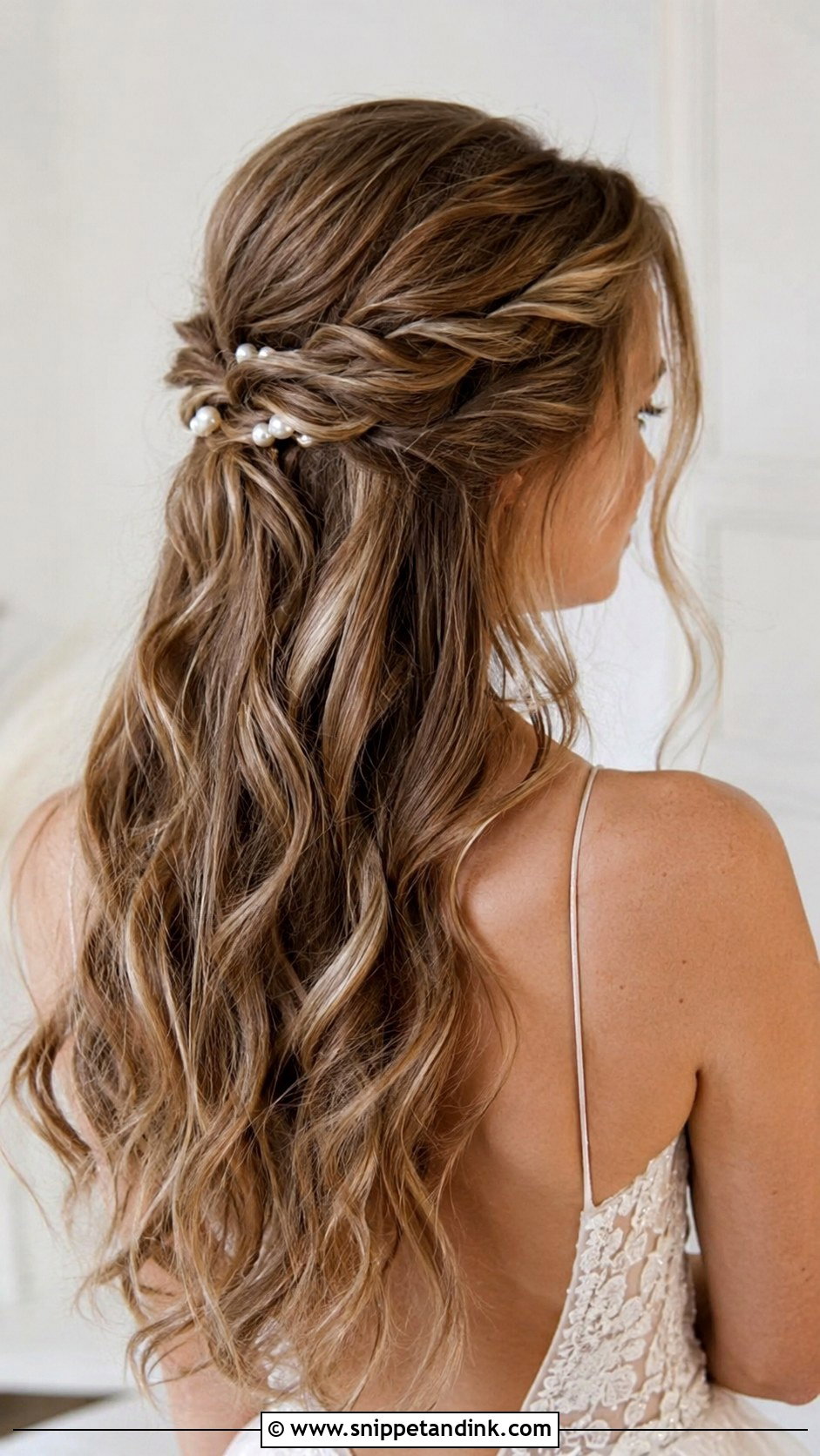 Twisted Half Up Bridal Style - Snippet and Ink - 25 Easy Bridal Hairstyles