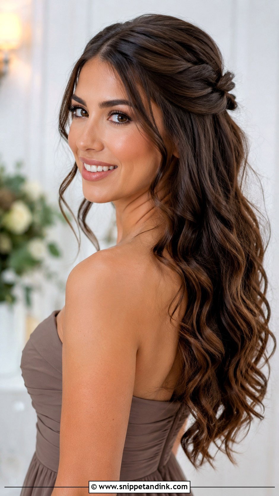 Twisted Half Up Bridesmaid Hair - Snippet and Ink - 20 Fall Bridesmaid Hair Ideas