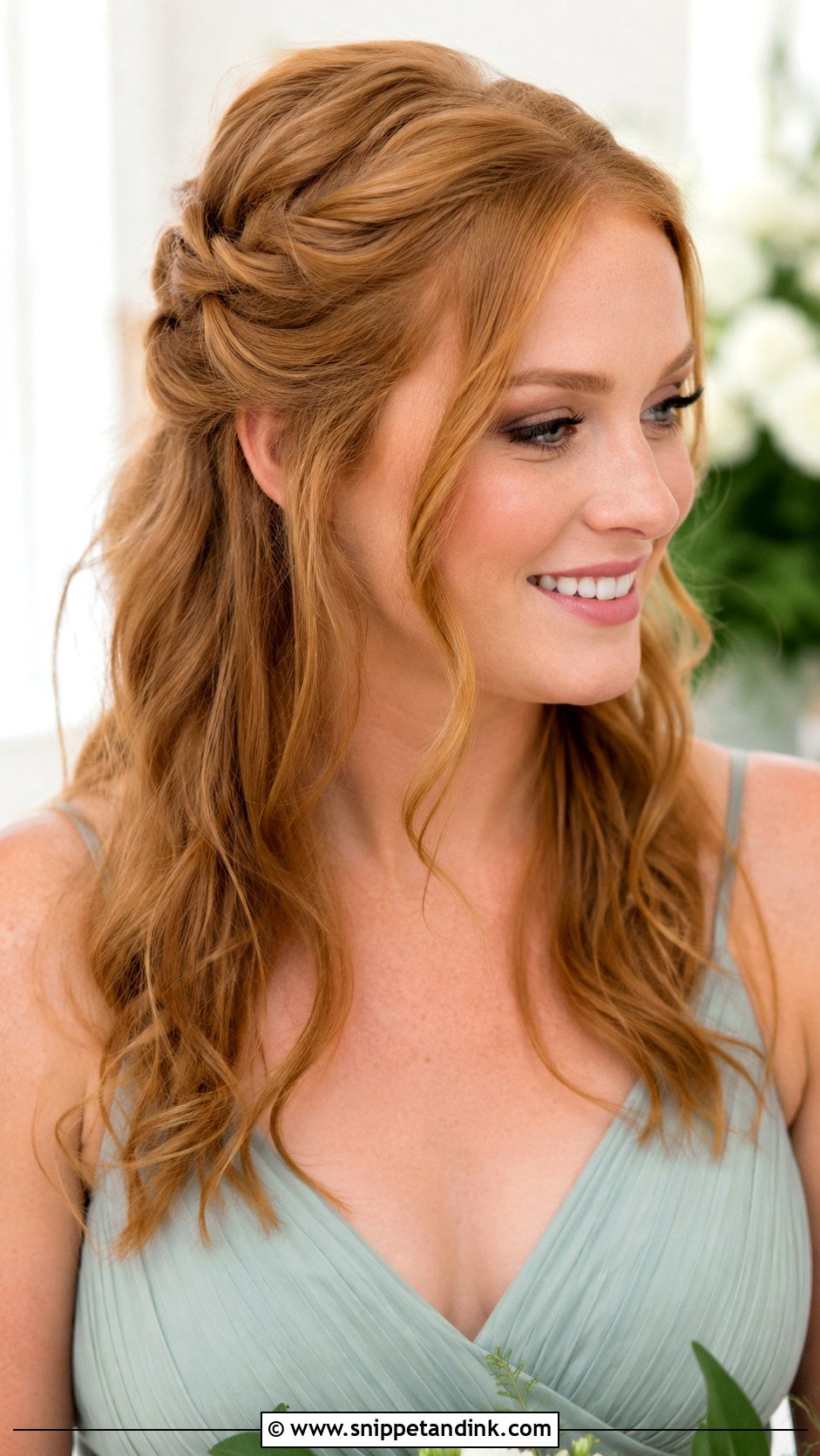 Twisted Half Up Bridesmaid Hair - Snippet and Ink - 20 Hair Ideas for Bridesmaids