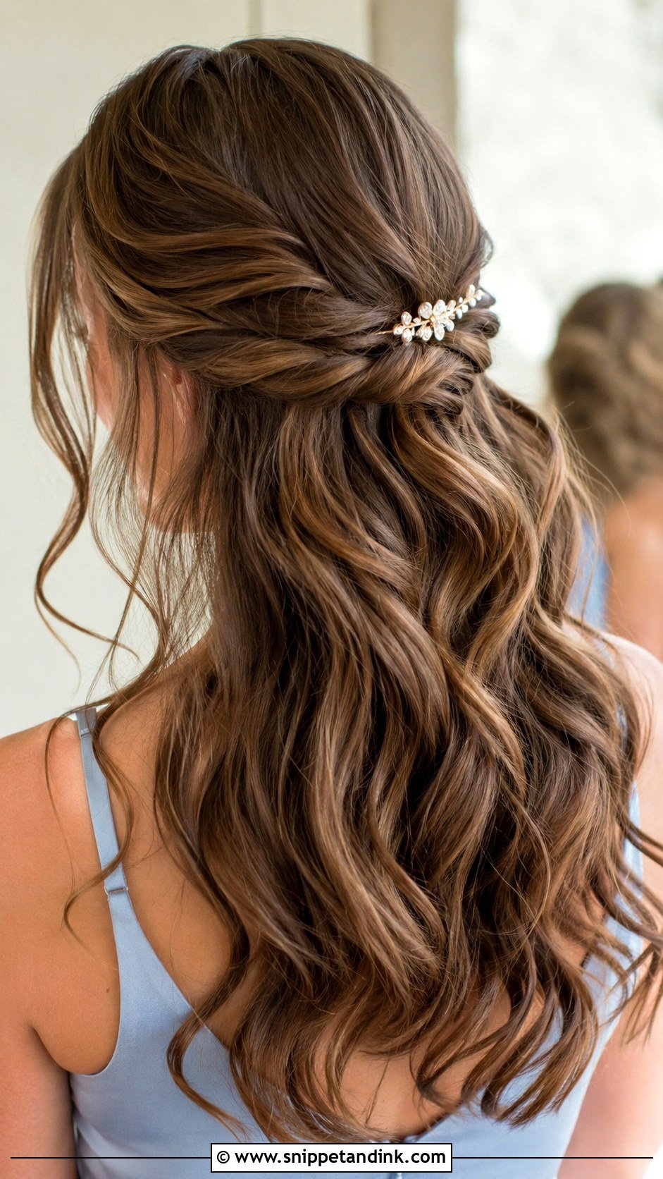 Twisted Half Up Bridesmaid Hair - Snippet and Ink - 20 Modern Bridesmaid Hair Ideas