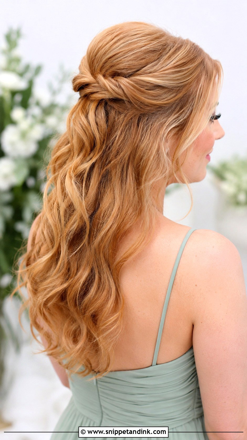 Twisted Half Up Bridesmaid Hair - Snippet and Ink - 20 Wedding Hair Ideas for Bridesmaids