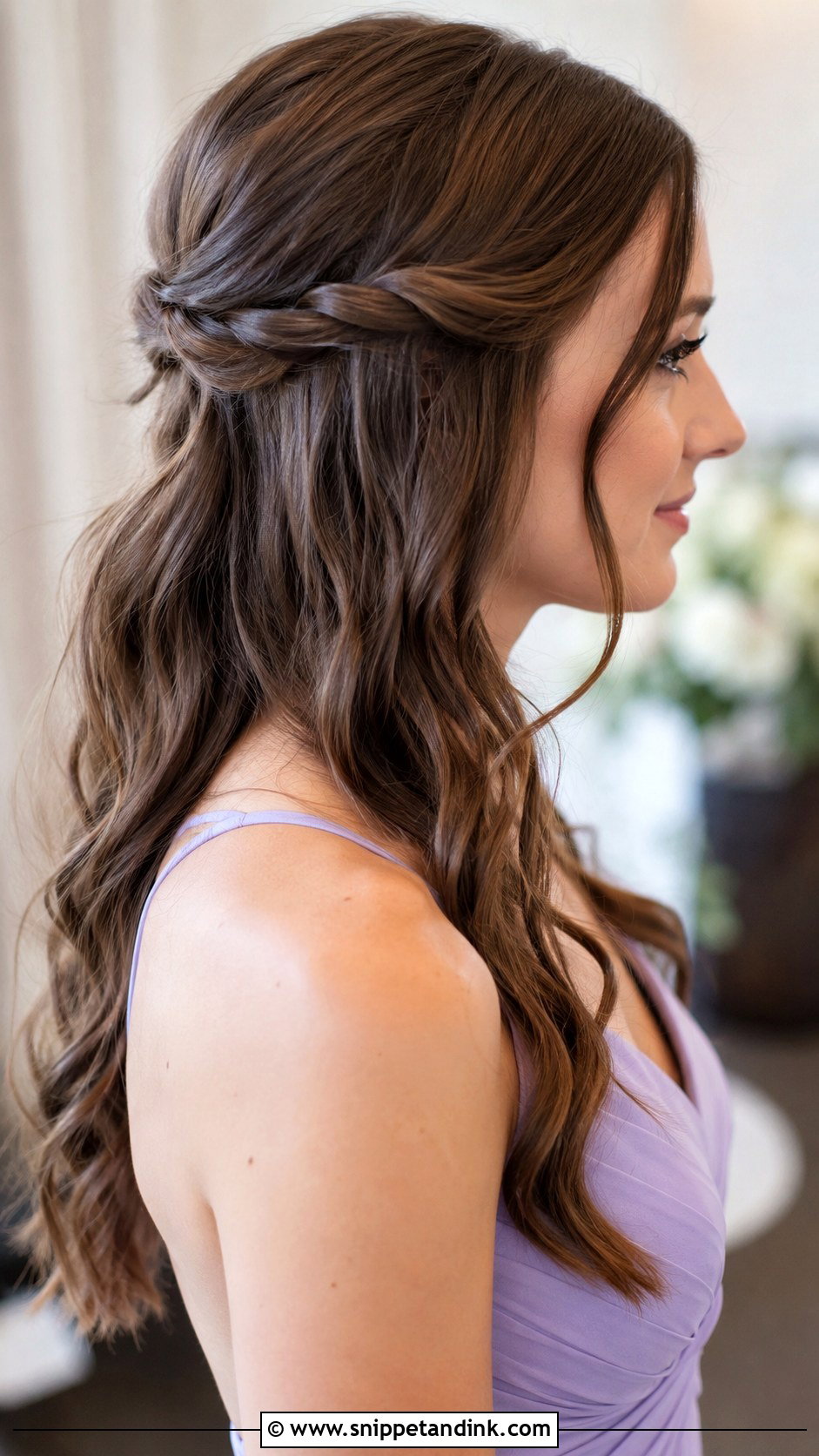 Twisted Half Up Bridesmaid Hair Down - Snippet and Ink - 20 Simple Bridesmaid Hairstyles Down