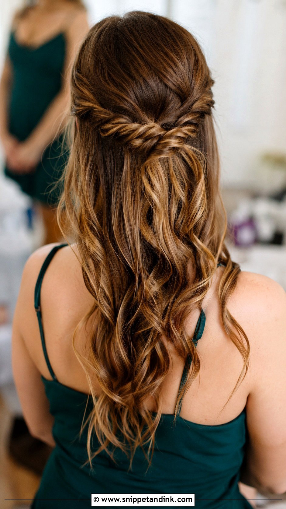 Twisted Half Up Bridesmaid Hair Down - Snippet and Ink - 20 Down Hairstyles Wedding Bridesmaid