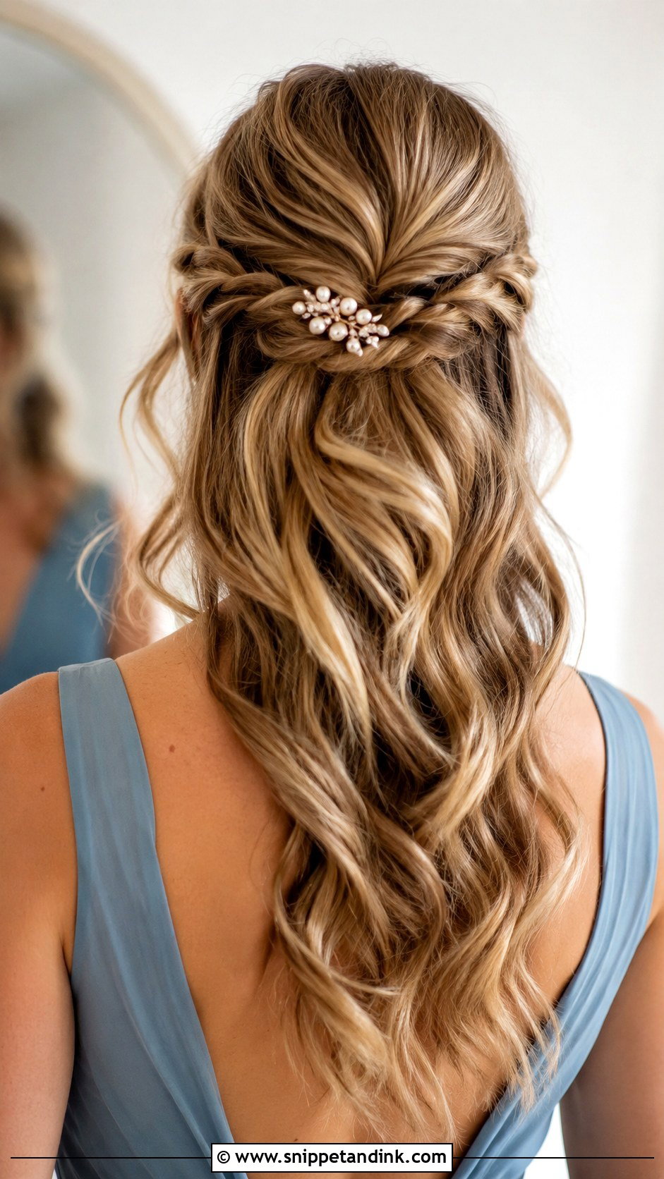 Twisted Half Up Bridesmaid Hair - Snippet and Ink - 20 2025 Bridesmaid Hair Ideas