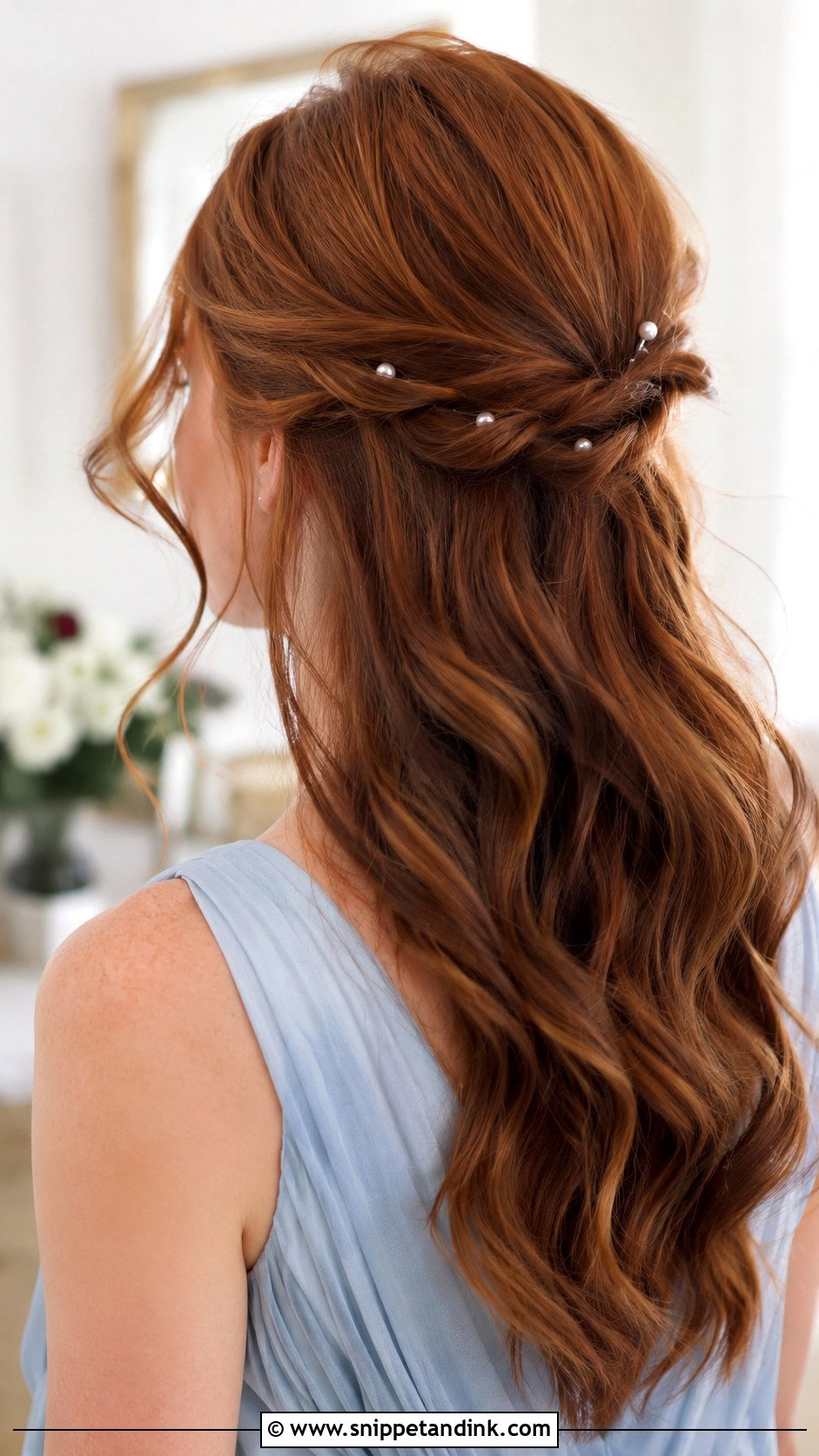 Twisted Half Up Bridesmaid Hairdo - Snippet and Ink - 20 Hairdo for Bridesmaid Ideas
