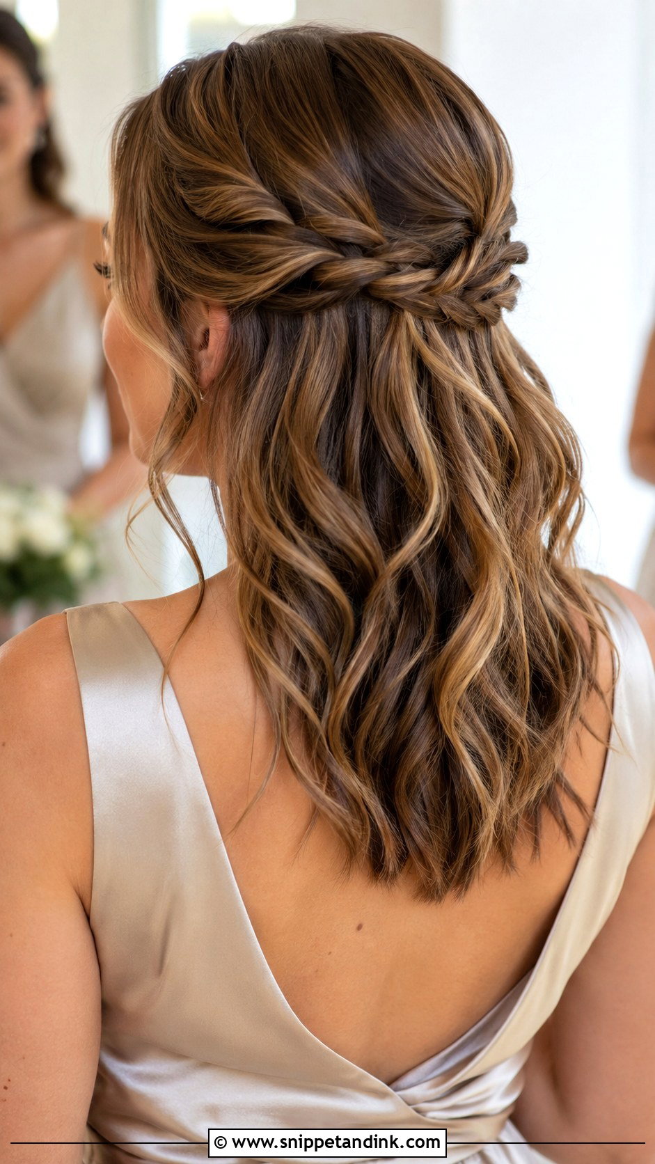 Twisted Half Up Bridesmaid Hairstyle - Snippet and Ink - 20 Bridesmaid Hairstyles Medium Length Half Up