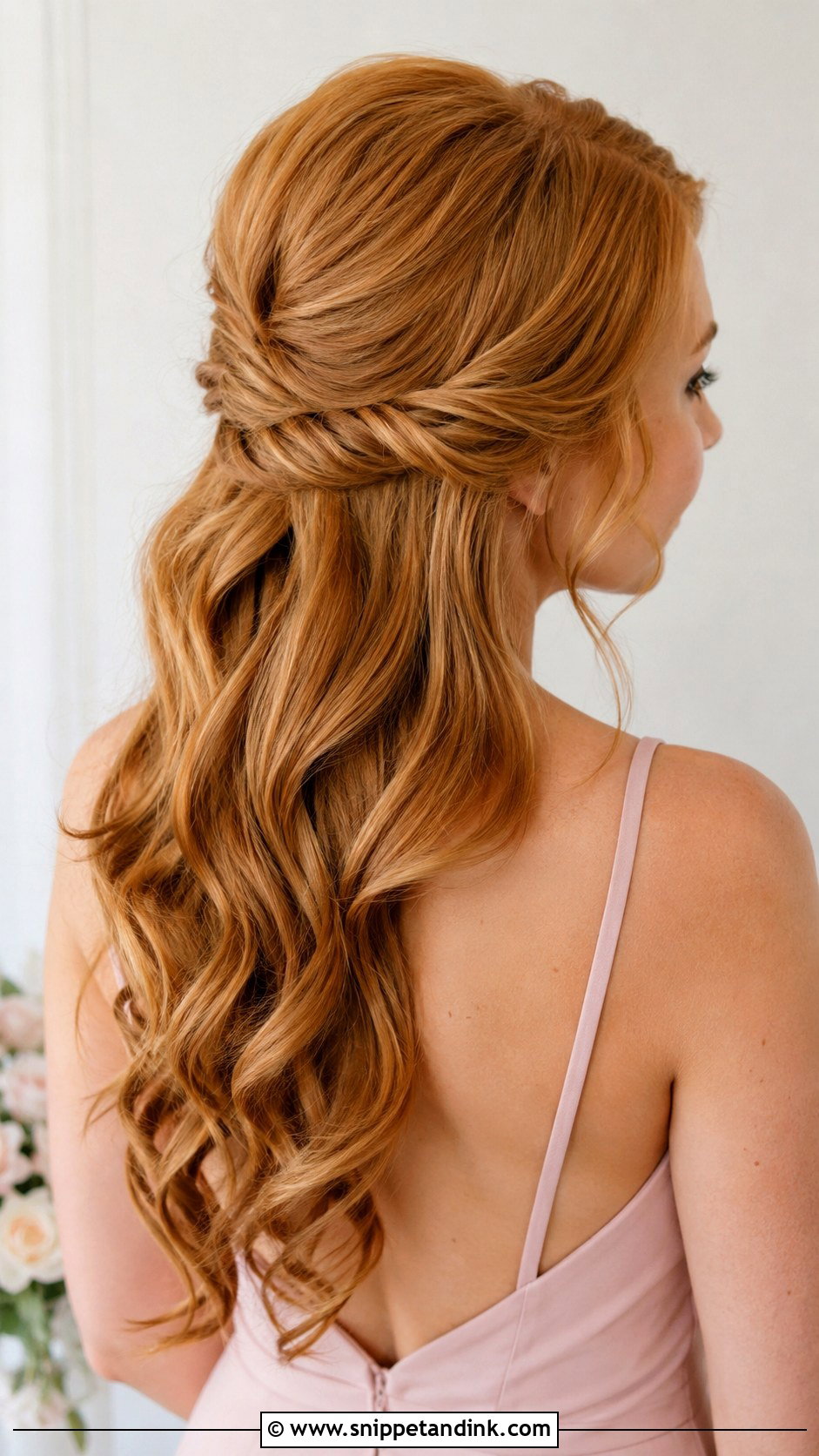 Twisted Half Up Bridesmaid Hairstyle - Snippet and Ink - 30 Hairstyles for Weddings Bridesmaid