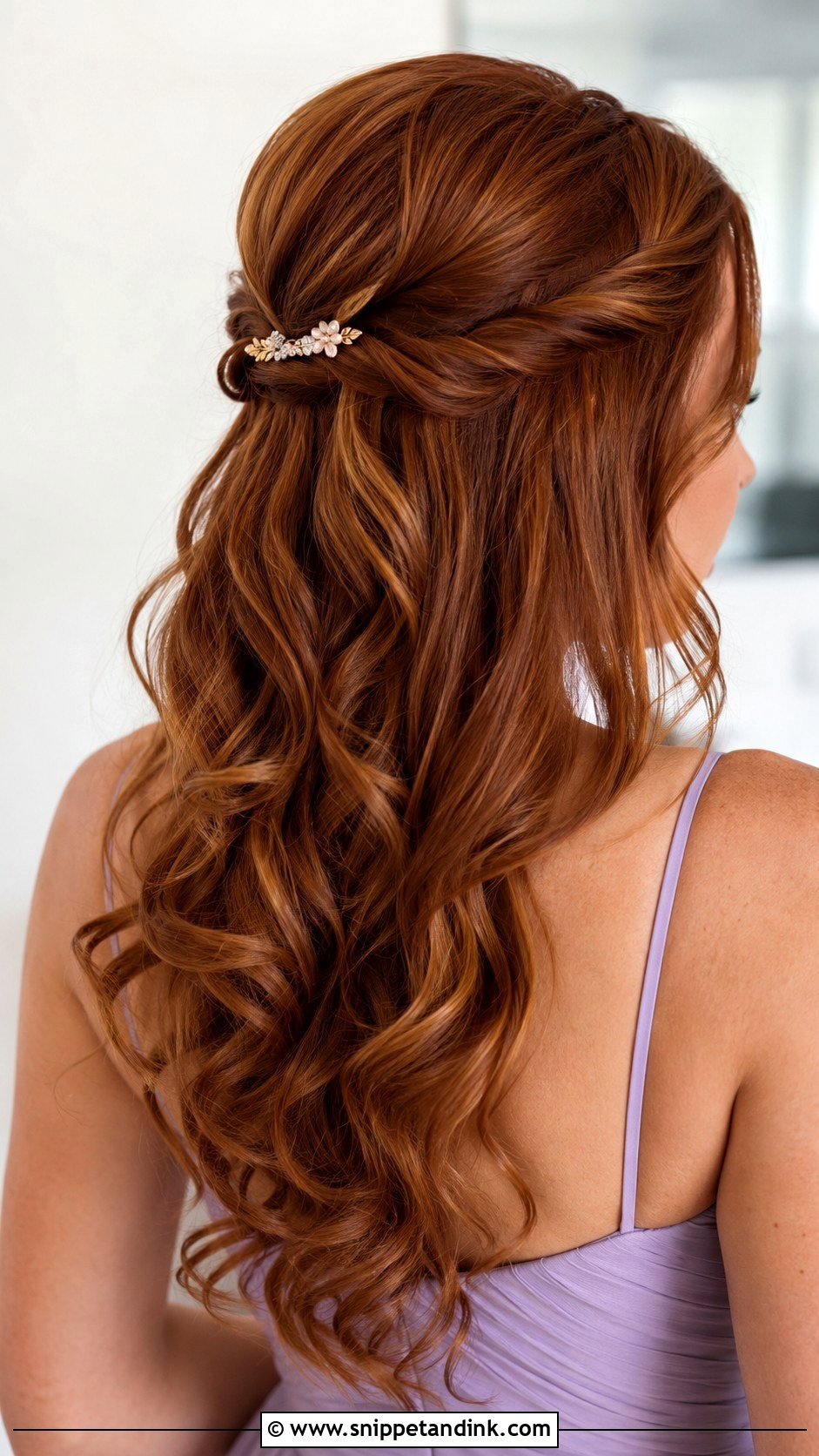 Twisted Half Up Bridesmaid Hairstyle - Snippet and Ink - 20 Hairstyles for a Wedding Bridesmaid