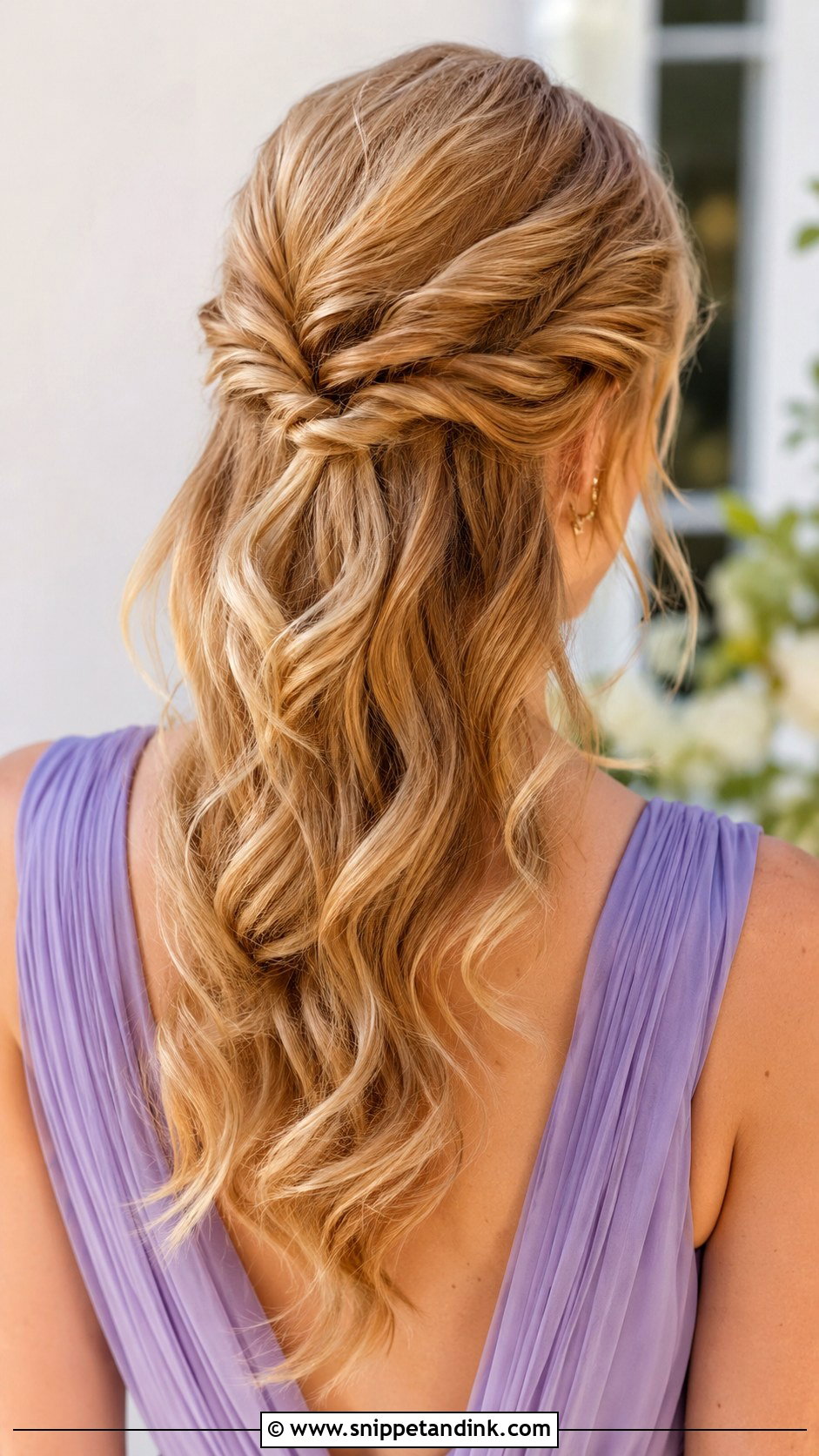Twisted Half Up Bridesmaid Hairstyle - Snippet and Ink - 20 Wedding Hair Styles Bridesmaid