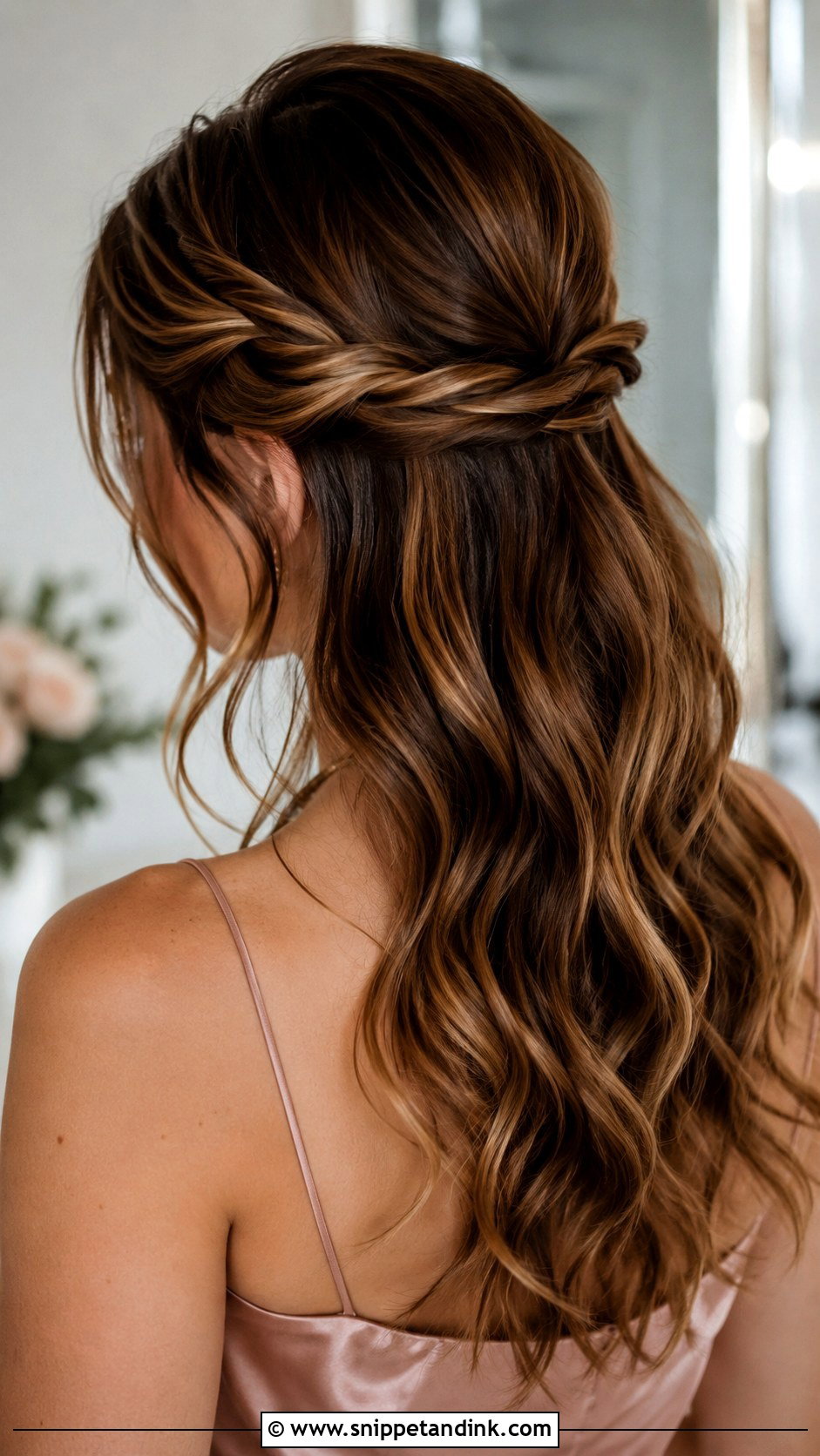 Twisted Half Up Bridesmaid Hairstyle - Snippet and Ink - 25 Bridesmaid Hairstyle Ideas