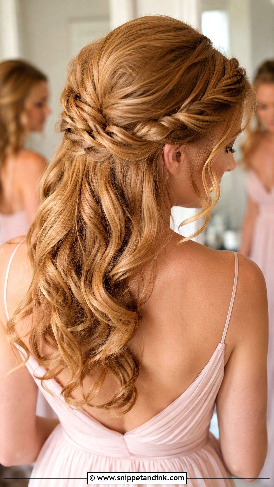 Twisted Half Up Bridesmaid Hairstyle - Snippet and Ink - 25 Bridesmaid Hairstyles