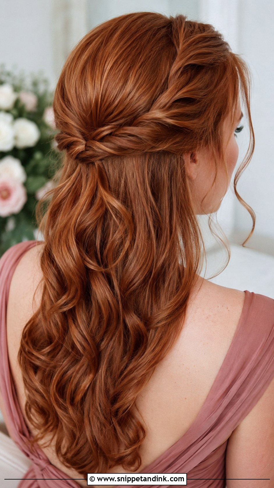 Twisted Half Up Bridesmaid Hairstyle - Snippet and Ink - 25 Cute Bridesmaid Hairstyles