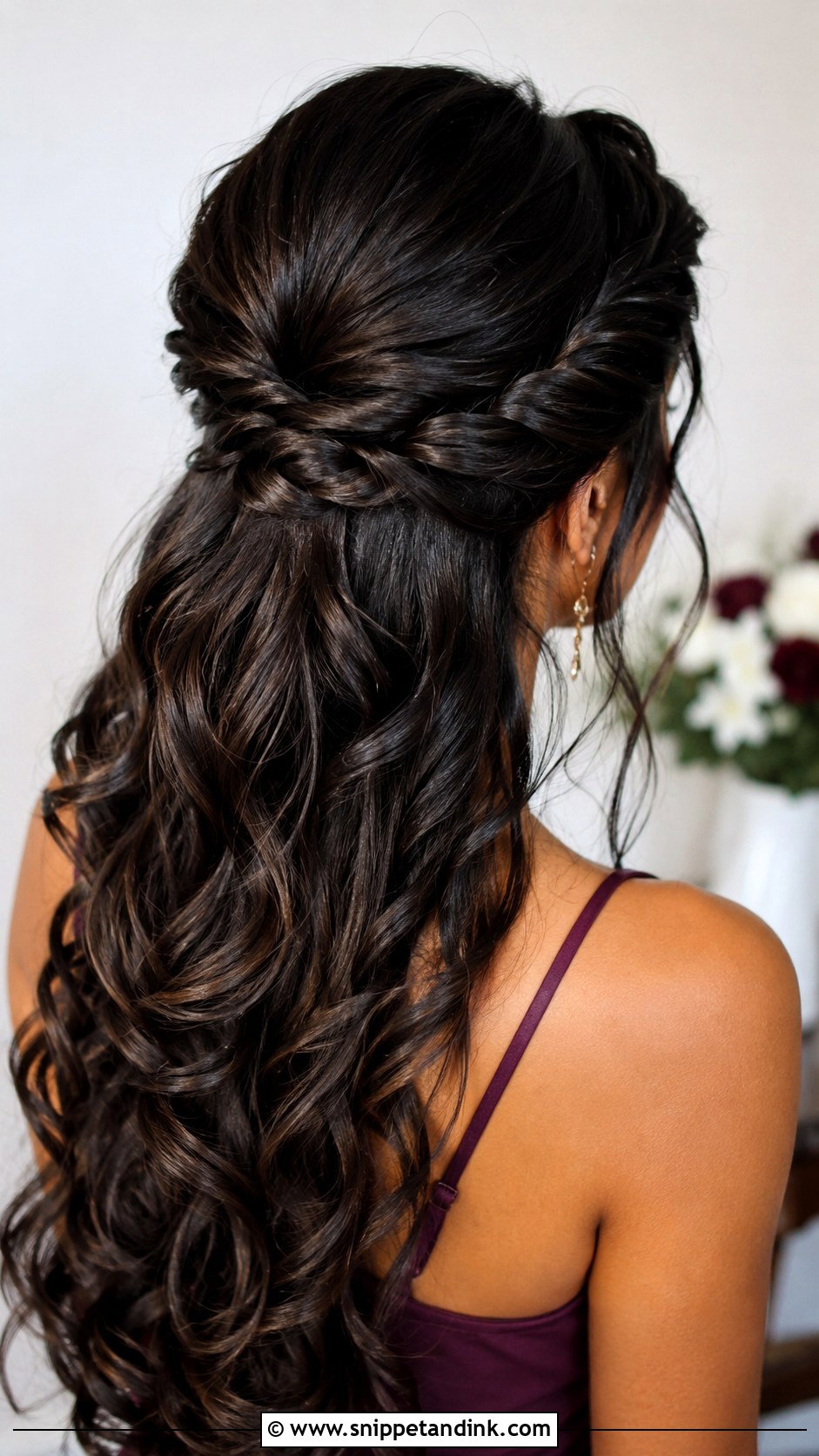 Twisted Half Up Bridesmaid Hairstyle For Round Face - Snippet and Ink - 20 Bridesmaid Hairstyles for Round Face