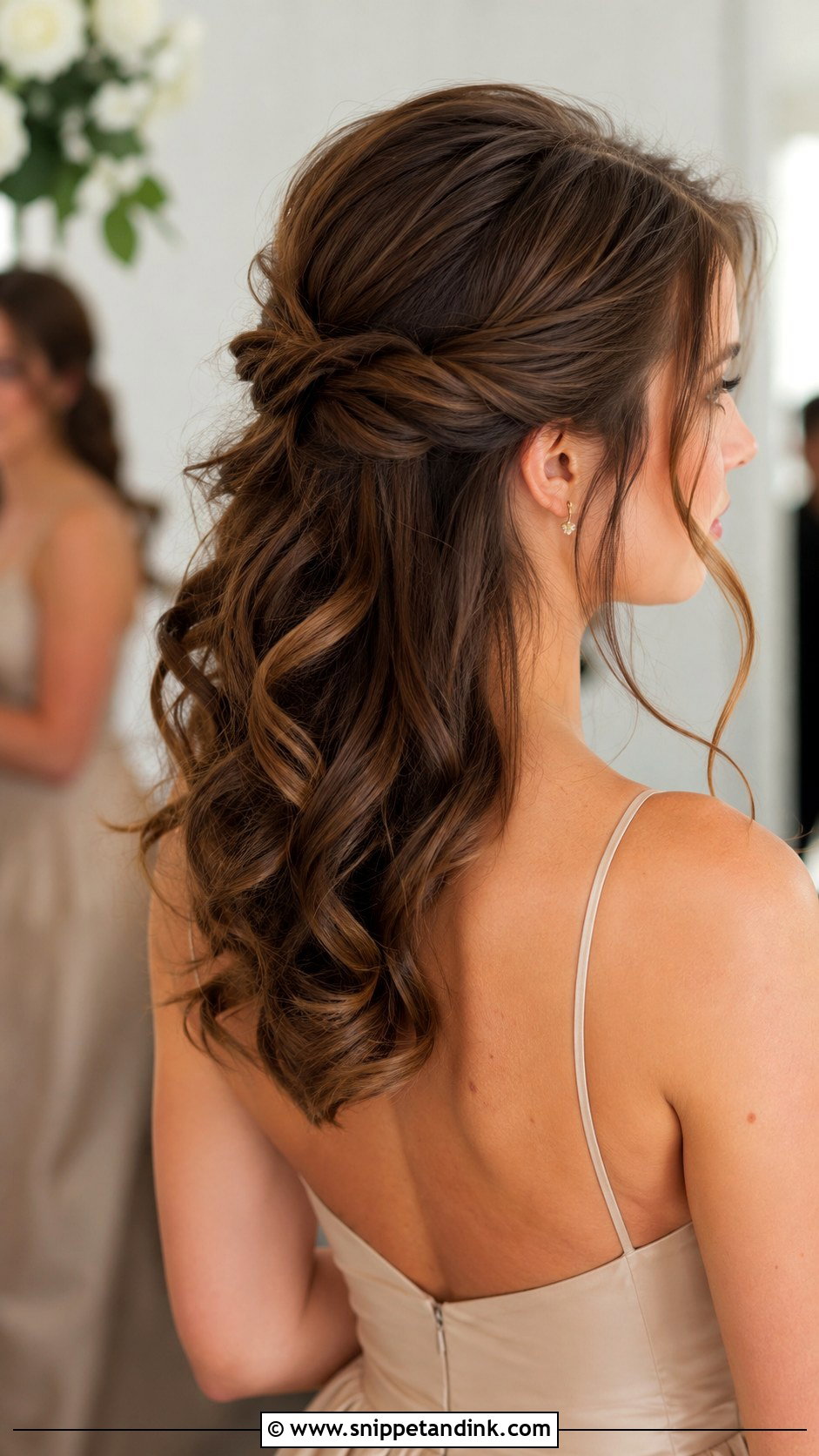 Twisted Half Up Bridesmaid Hairstyle Medium Hair - Snippet and Ink - 20 Bridesmaid Hairstyle Medium Hair Ideas