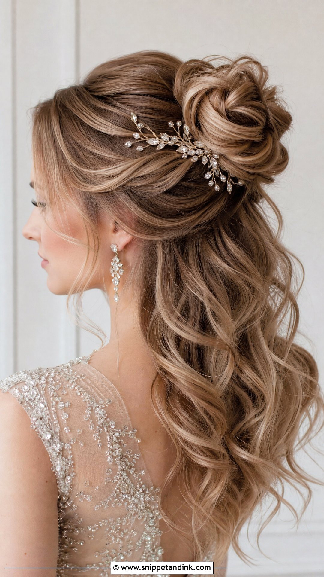 Twisted Half Up Bun With Volume - Snippet and Ink - 20 Half-Up Half-Down Bun Wedding Hair Ideas