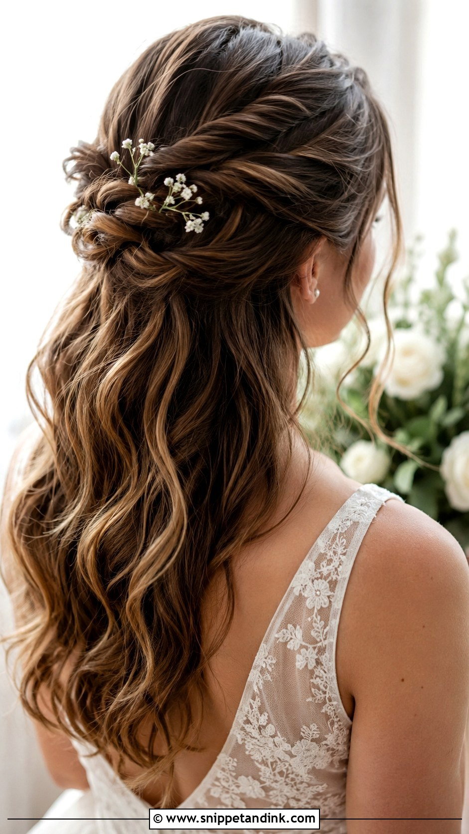 Twisted Half Up Civil Wedding Hairstyle - Snippet and Ink - 25 Civil Wedding Hairstyle Ideas