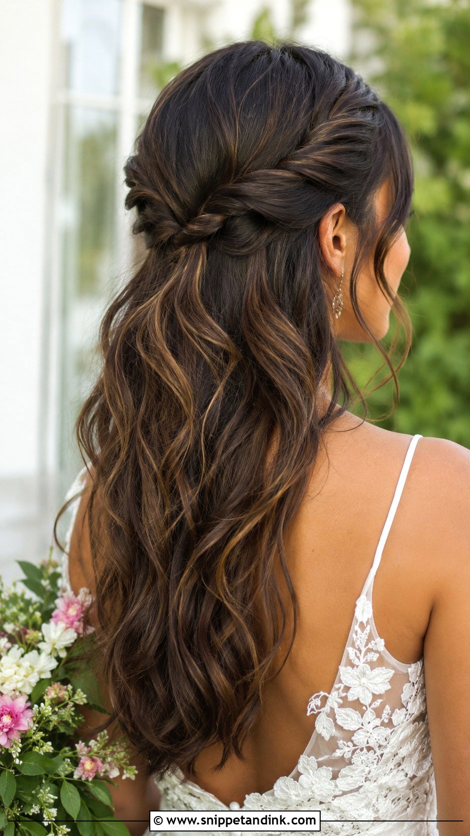 Twisted Half Up Crown - Snippet and Ink - 20 Modern Wedding Hairstyles