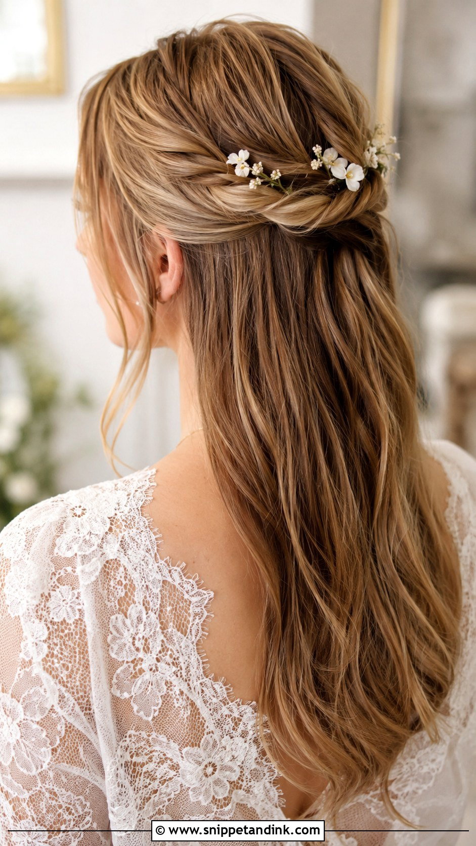 Twisted Half Up Crown - Snippet and Ink - 25 Wedding Hairstyles Straight Hair