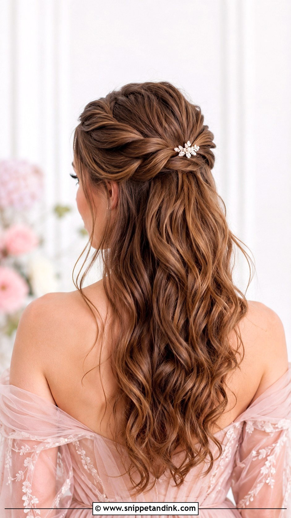Twisted Half Up Crown - Snippet and Ink - 35 Engagement Hairstyles