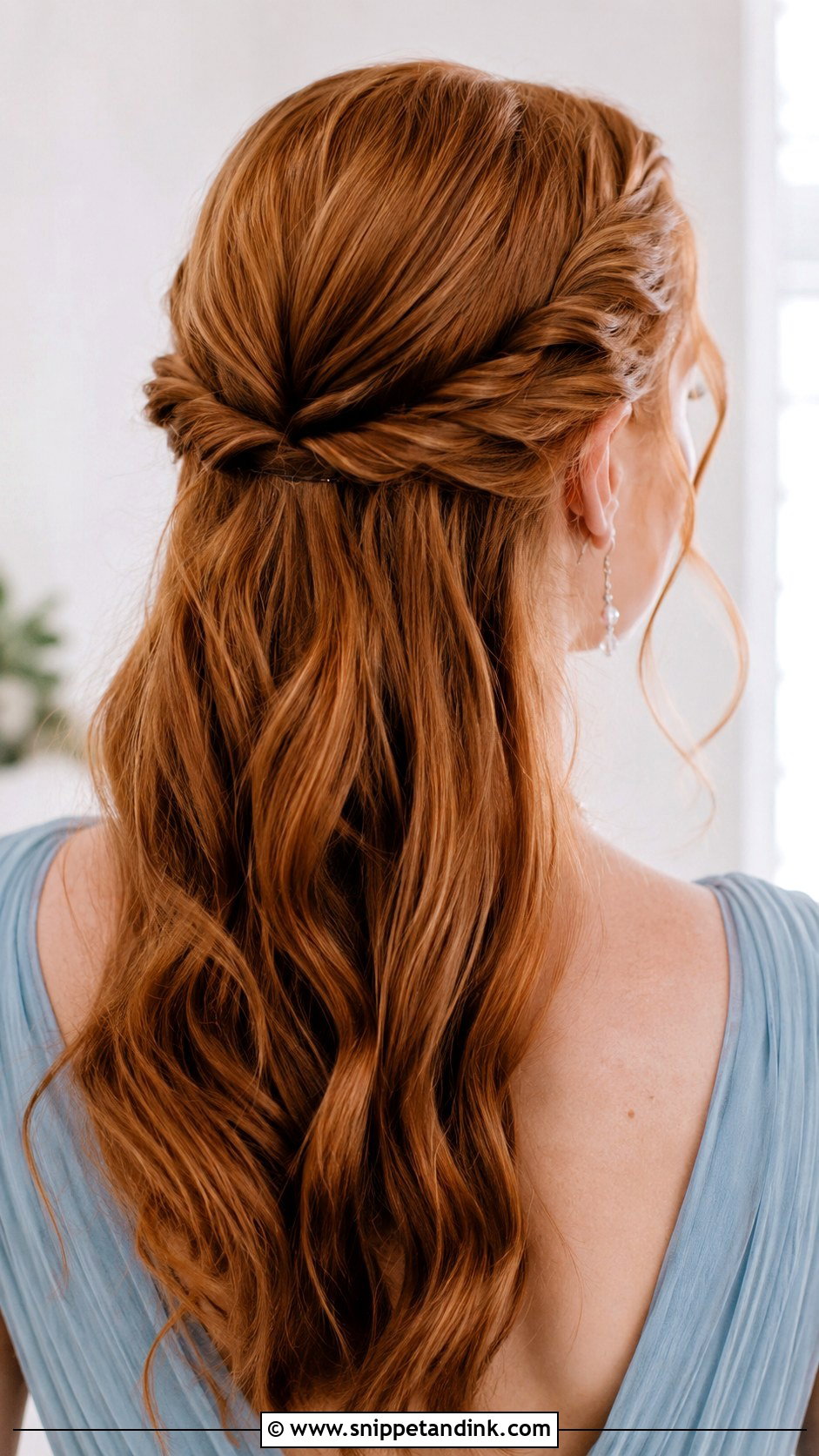 Twisted Half Up Crown - Snippet and Ink - 20 Easy Half-Up Wedding Guest Hairstyles