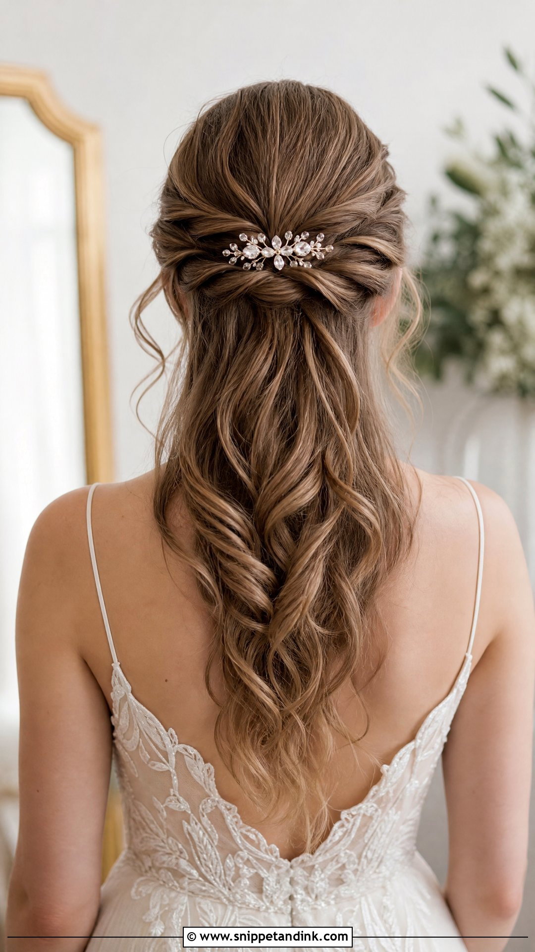 Twisted Half Up Curls Wedding Hair - Snippet and Ink - 20 Wedding Hairstyles Down Curls