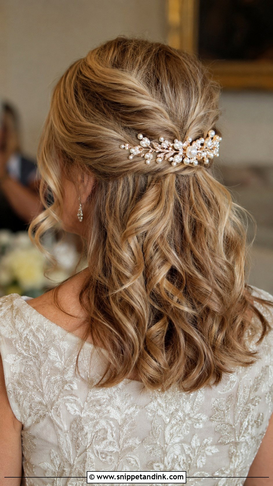 Twisted Half Up For Long Hair - Snippet and Ink - 30 Half-Up Half-Down Mother of Bride Hair Ideas