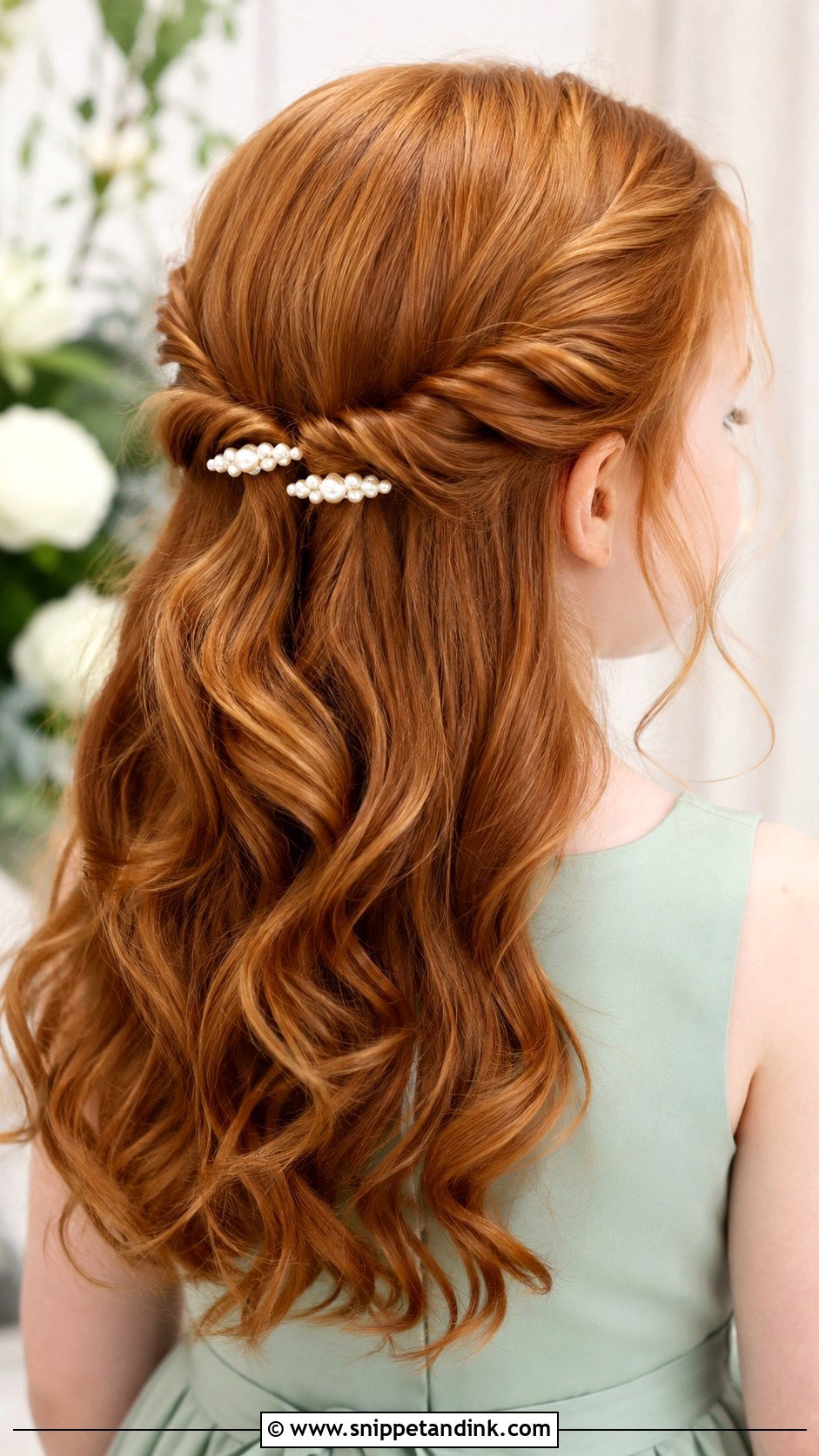 Twisted Half Up Hair For Kids Wedding - Snippet and Ink - 20 Hairstyles for Kids for Weddings