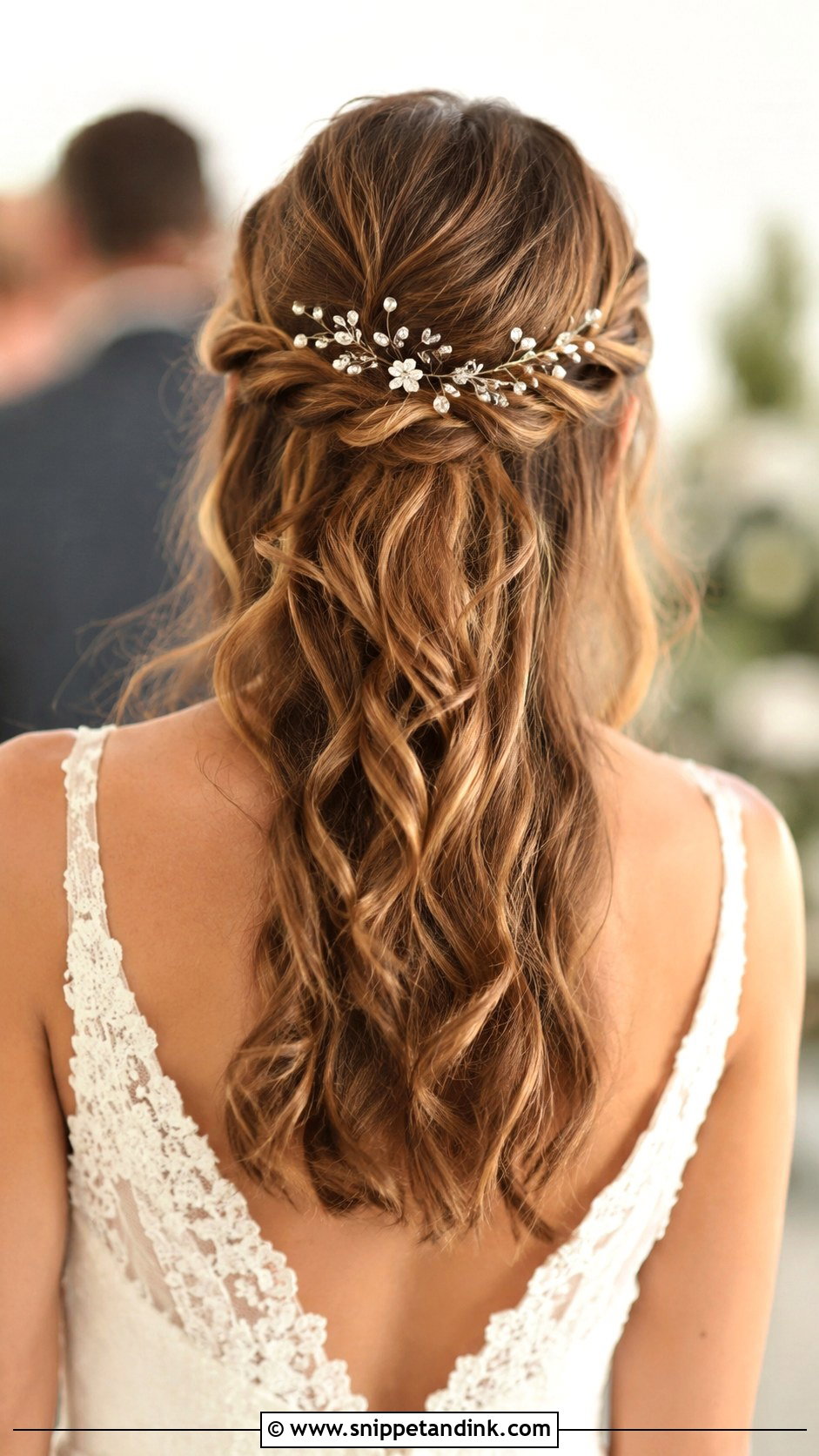 Twisted Half Up Hairstyle - Snippet and Ink - 30 Easy Wedding Hairstyles