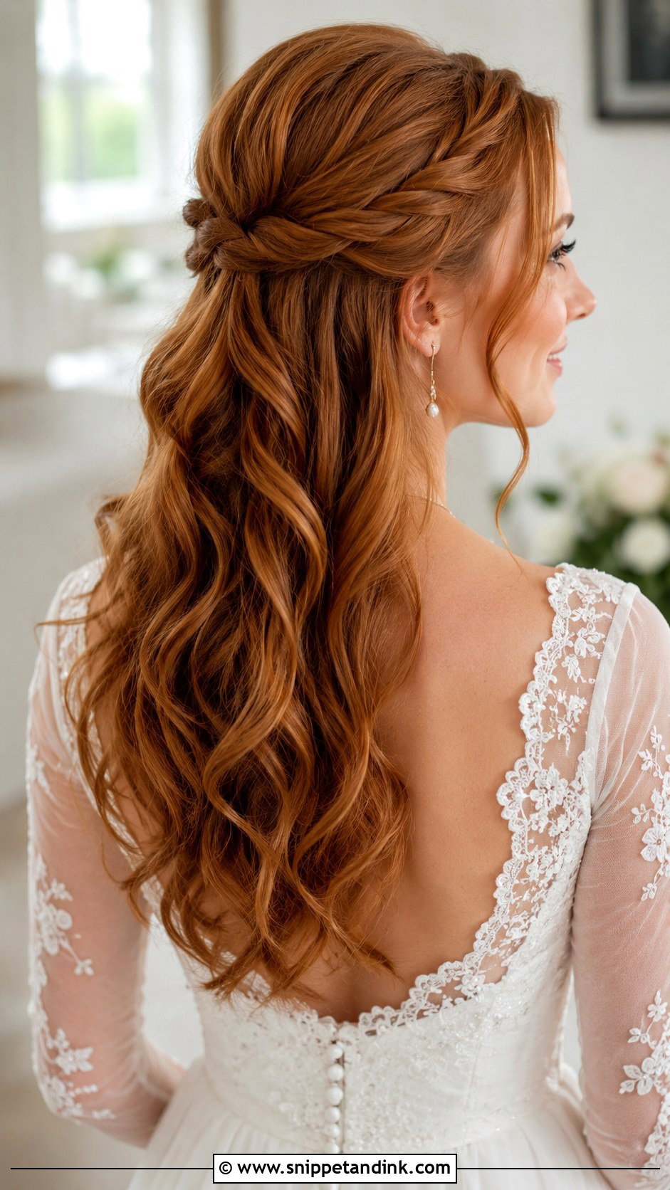 Twisted Half Up Hairstyle - Snippet and Ink - 30 Simple Wedding Hair Ideas