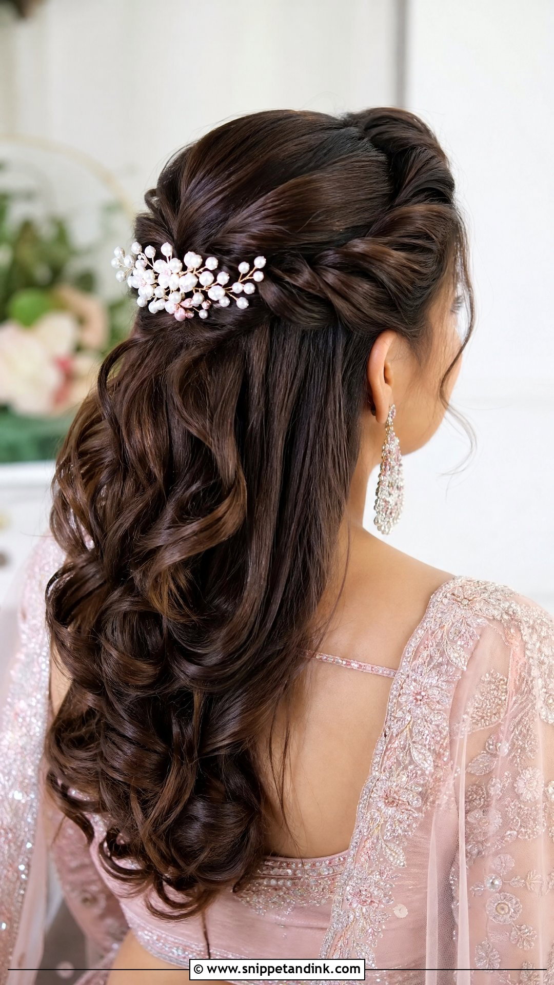 Twisted Half Up Hairstyle - Snippet and Ink - 15 Easy Hairstyles for Indian Wedding