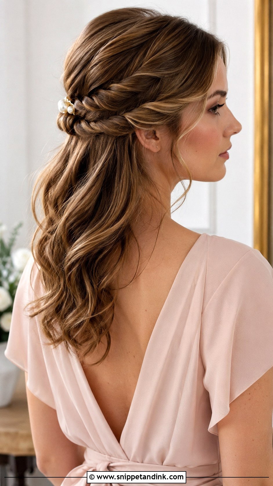 Twisted Half Up Half Down - Snippet and Ink - 25 Simple Wedding Guest Hairstyles