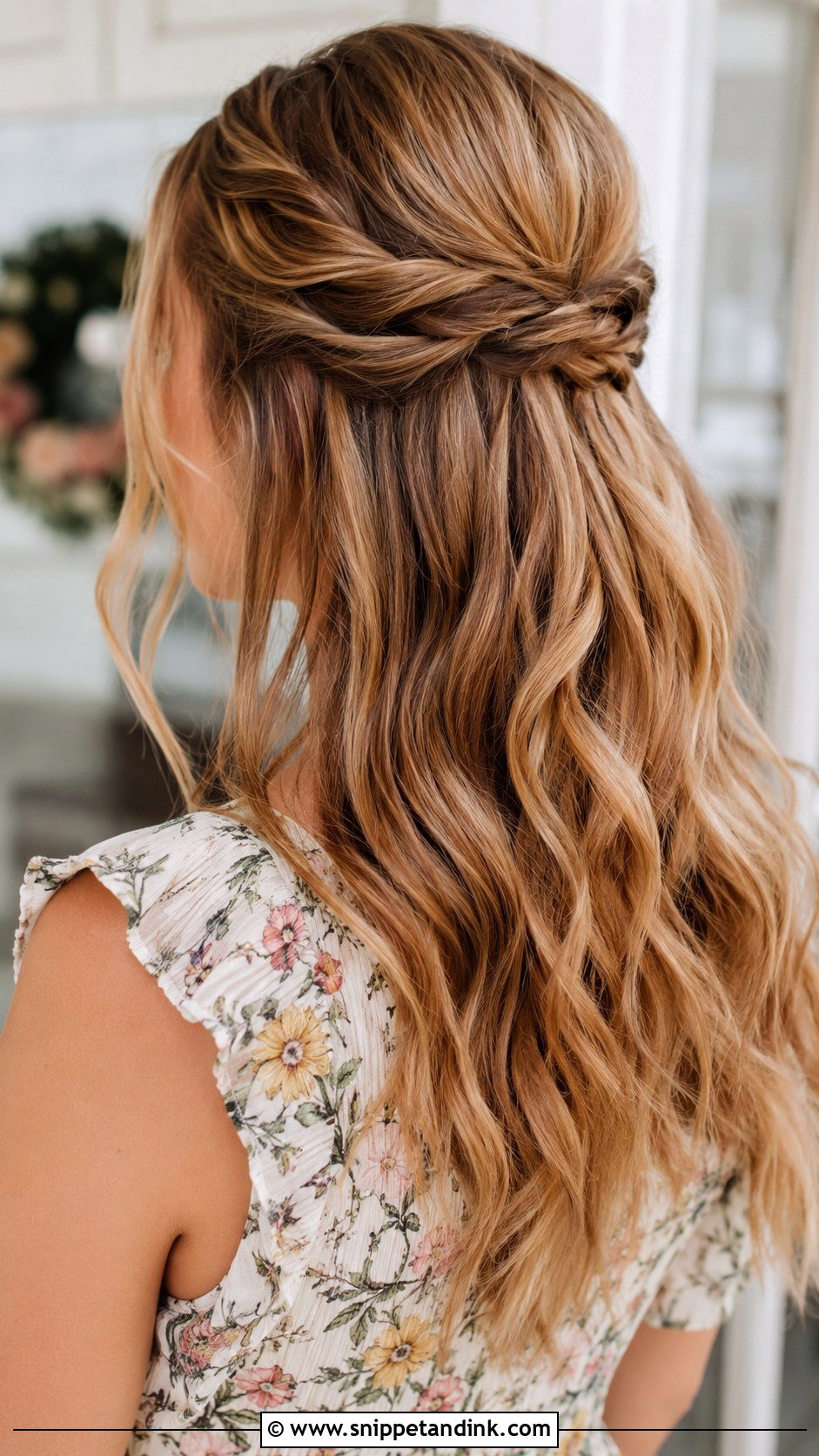 Twisted Half Up Half Down - Snippet and Ink - 25 Wedding Guest Hair Up Ideas