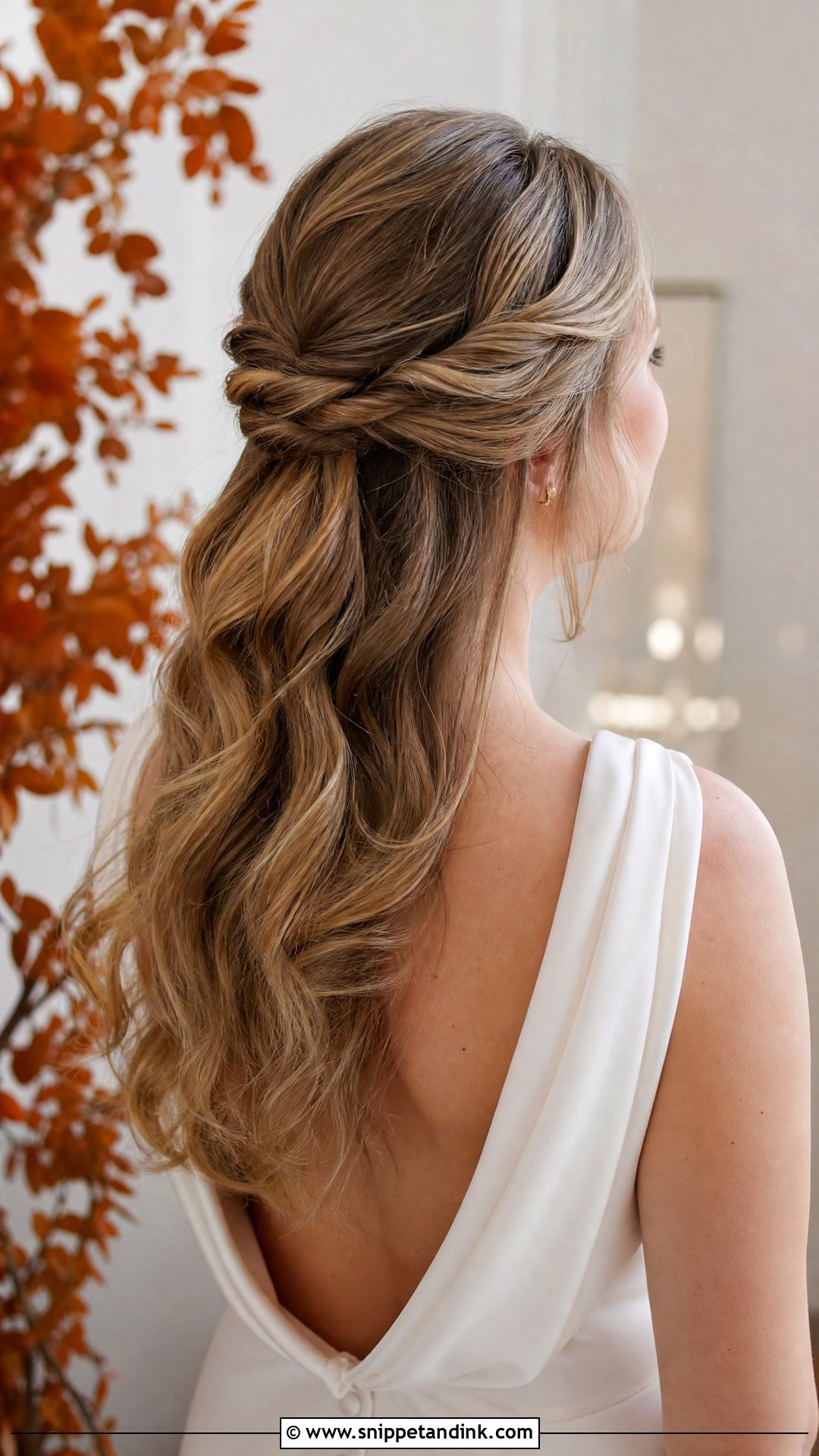 Twisted Half Up Half Down Style - Snippet and Ink - 20 Half-Up Half-Down Wedding Hair Bride Ideas