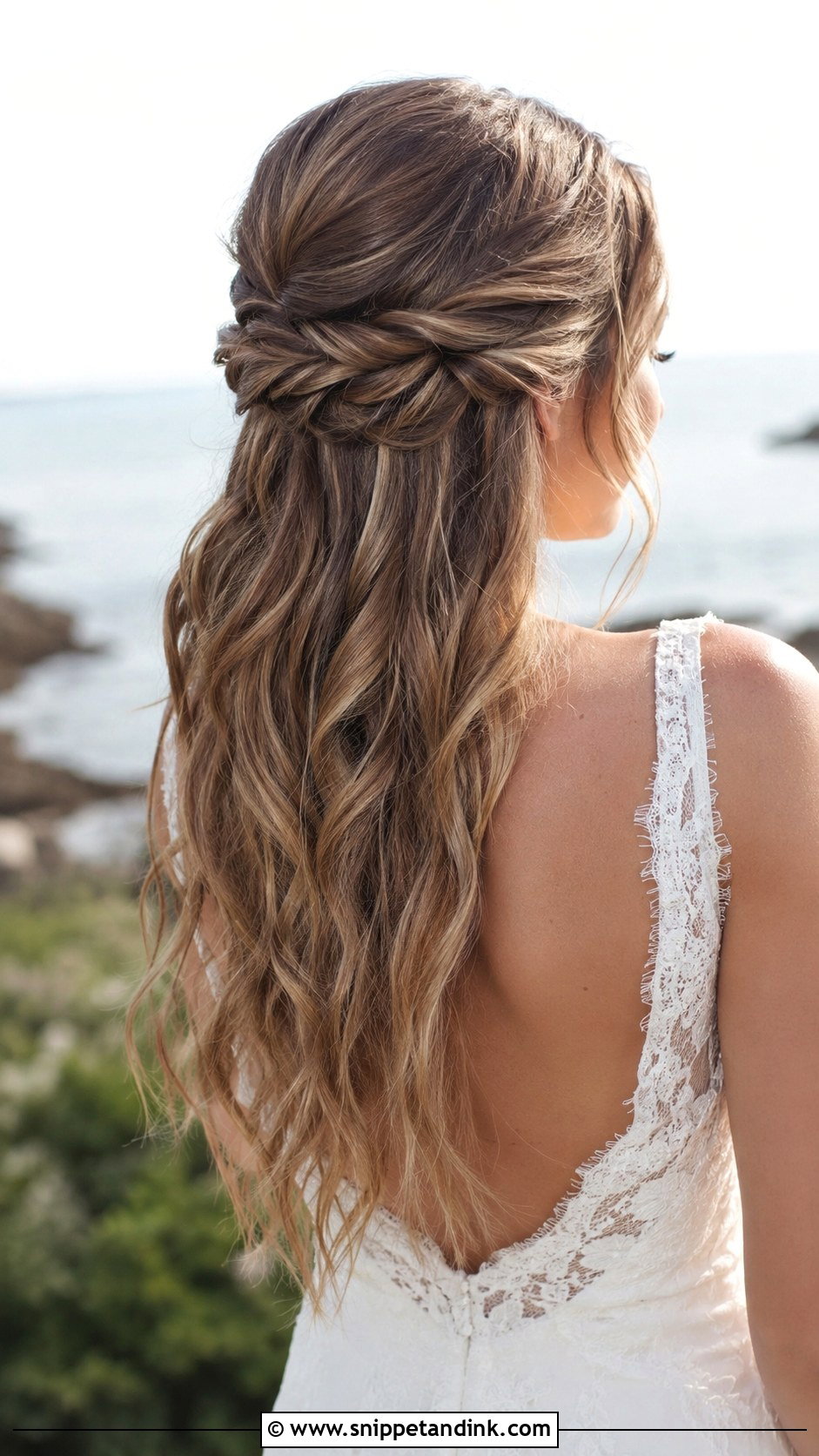 Twisted Half Up Half Down Updo - Snippet and Ink - 25 Bridal Updos for Medium Hair