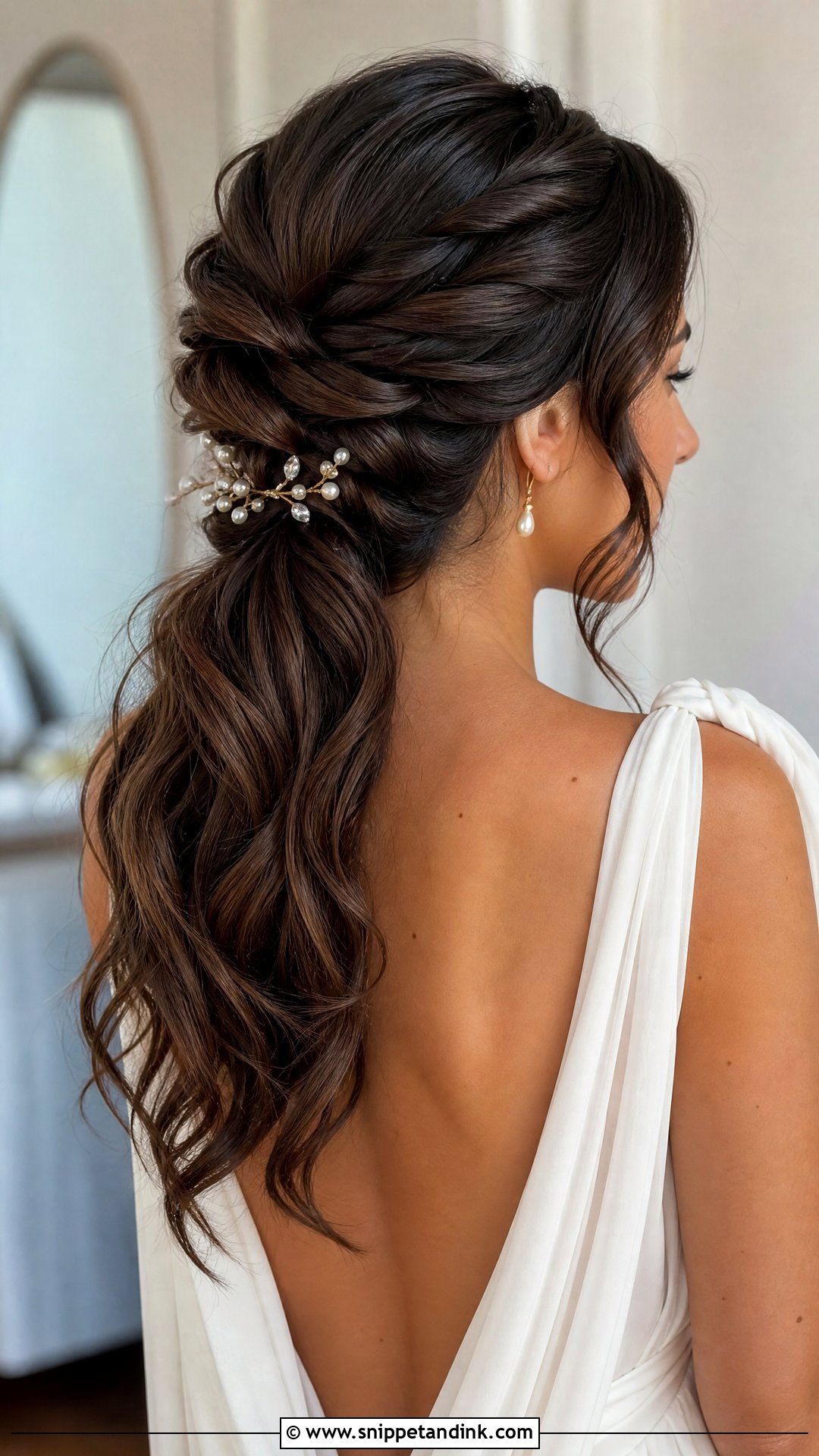 Twisted Half Up Ponytail Wedding Style - Snippet and Ink - 20 Half-Up Ponytail Wedding Ideas