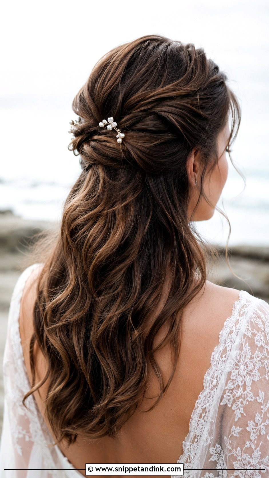 Twisted Half Up Style - Snippet and Ink - 20 Beachy Wedding Hair Ideas