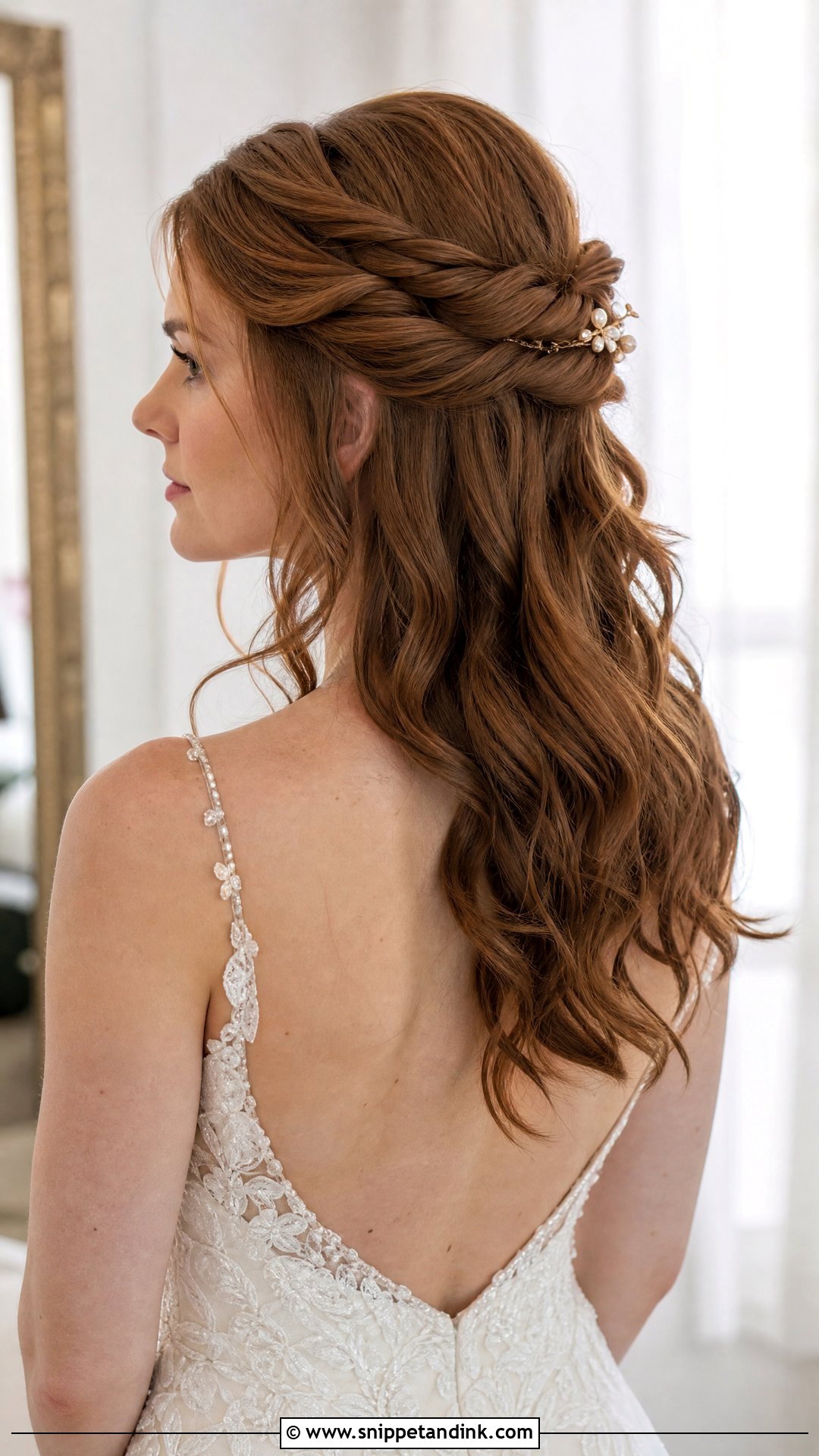 Twisted Half Up Style - Snippet and Ink - 20 Minimal Wedding Hairstyle Ideas
