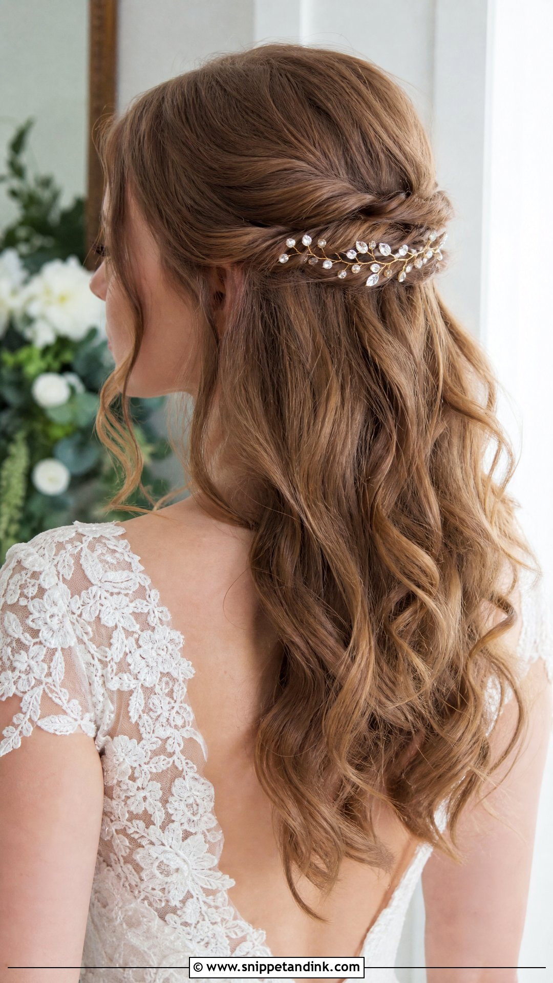 Twisted Half Up Style - Snippet and Ink - 20 Simple Bridal Hairstyles