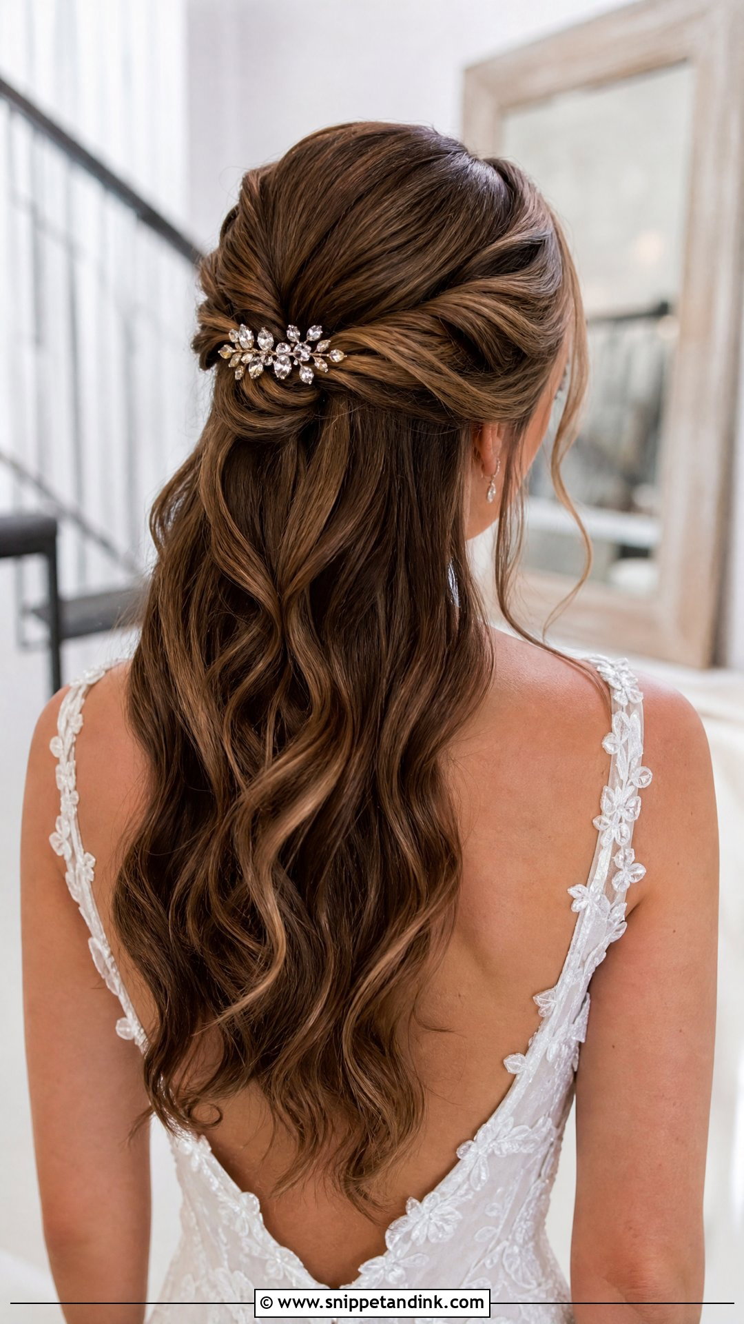 Twisted Half Up Style - Snippet and Ink - 20 Timeless Wedding Hairstyles